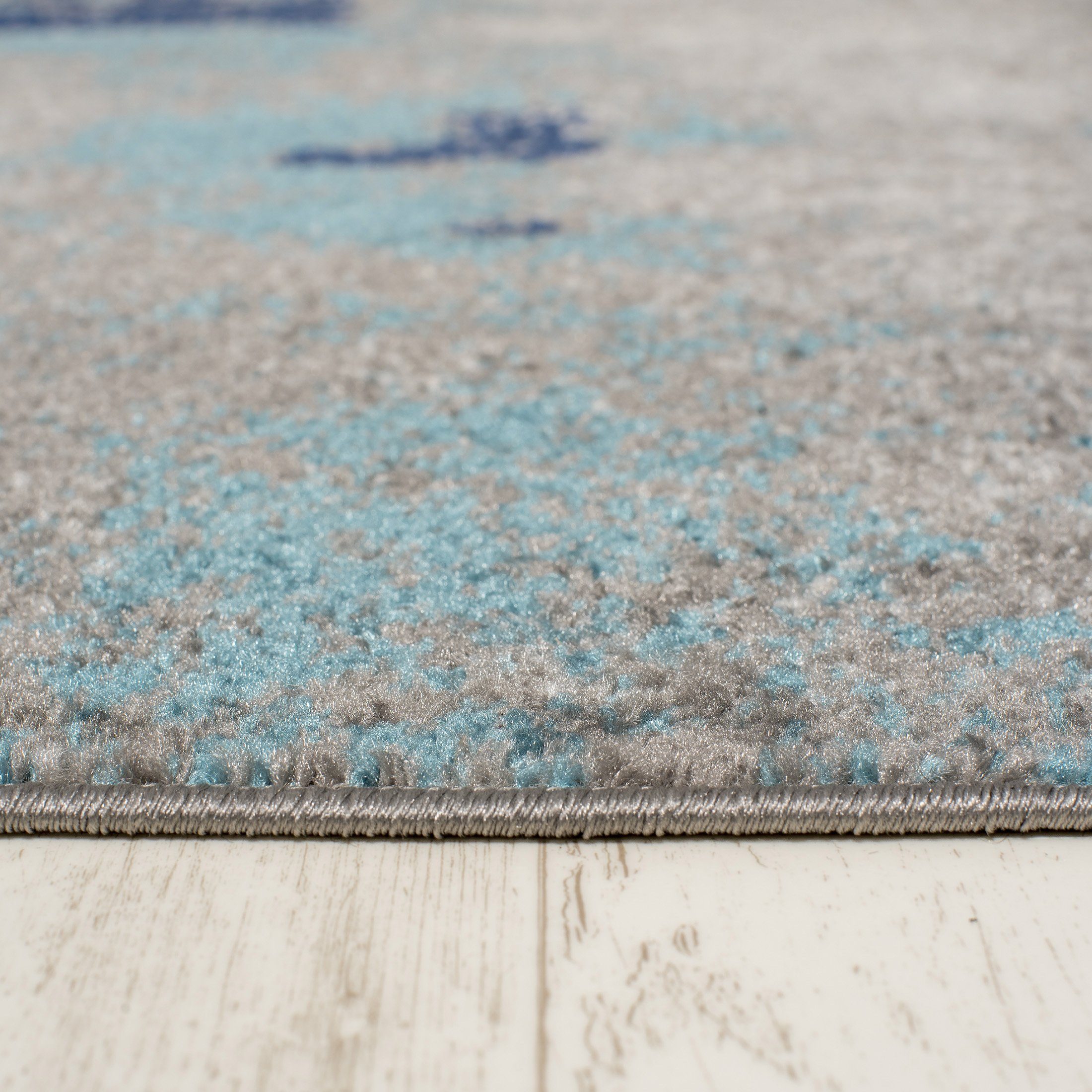 Mazovia, für Kurzflor Grau cm, 170 Abstrakt Fußbodenheizung, Teppich Kurzflor, Geeignet Designteppich Modern - farbe Muster x mm, 120 7 Blau Höhe