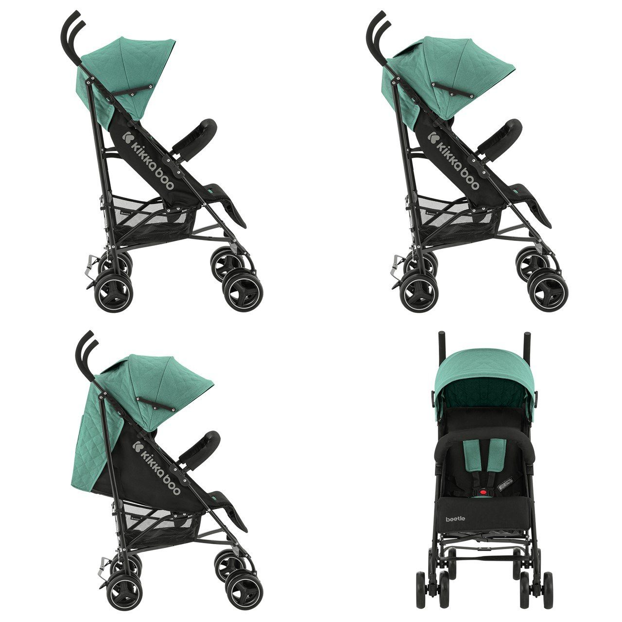 Fußstütze Kinder-Buggy, Vorderräder, türkis abnehmbare Stahlrahmen, Korb, Kikkaboo