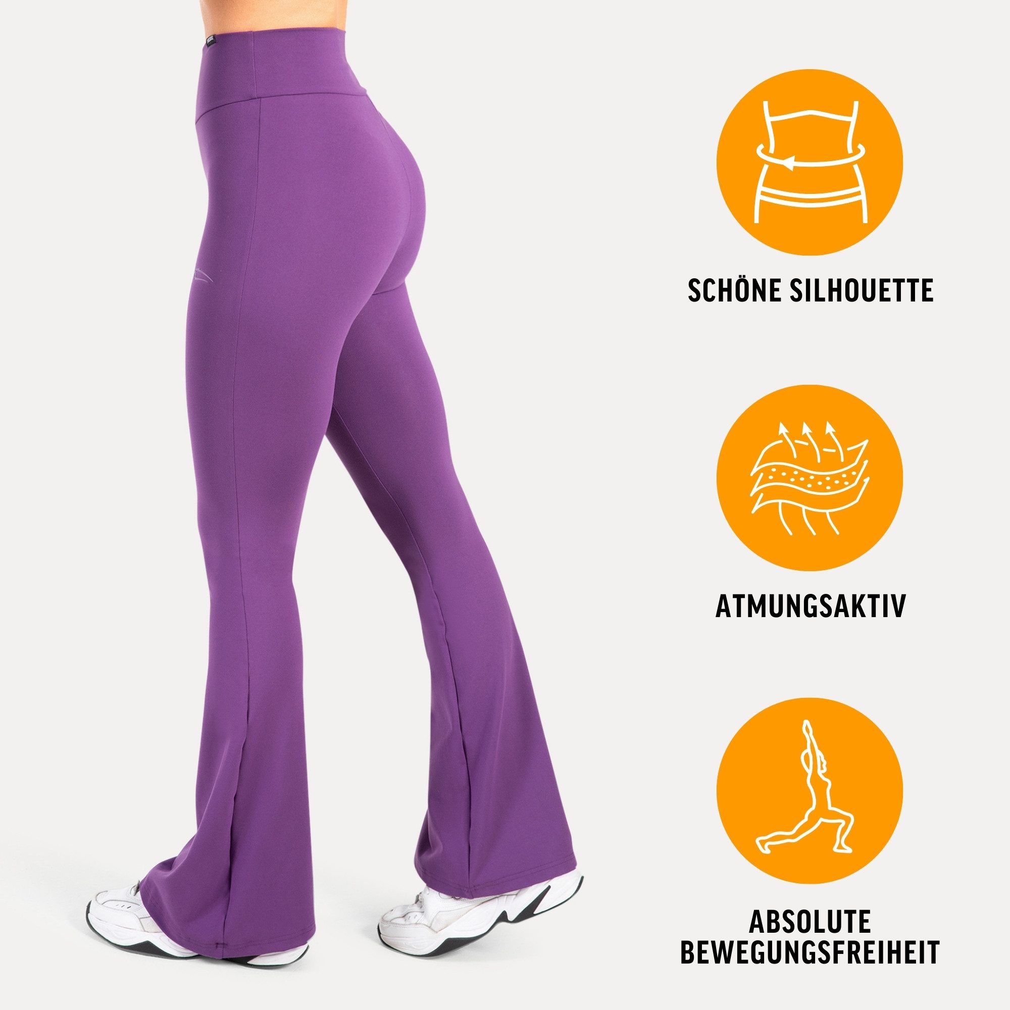 Smilodox Leggings Aurica, Figurbetonte High Waist Schlagleggings mit 3D Rub günstig online kaufen