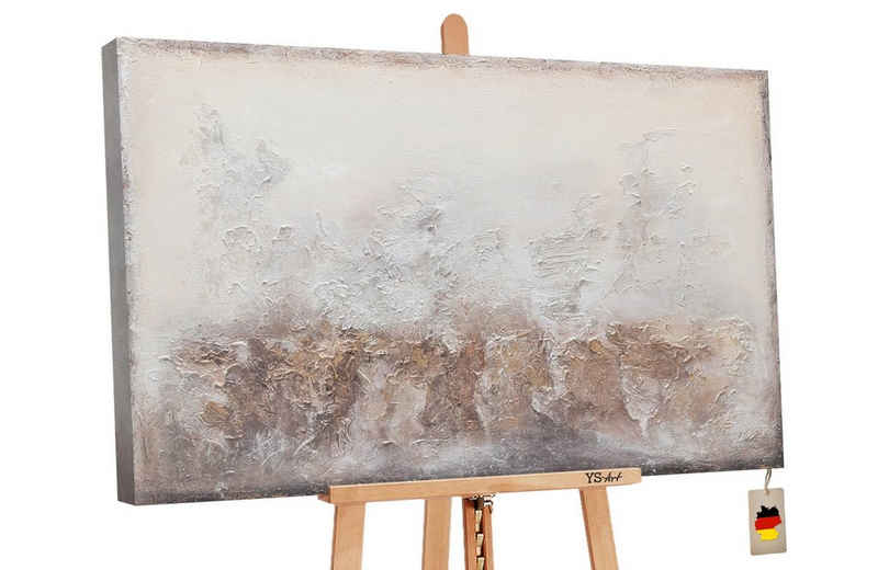 YS-Art Gemälde »Hochglanz«, Abstrakte Bilder, Leinwand Bild Handgemalt Abstrakt Gold Kupfer