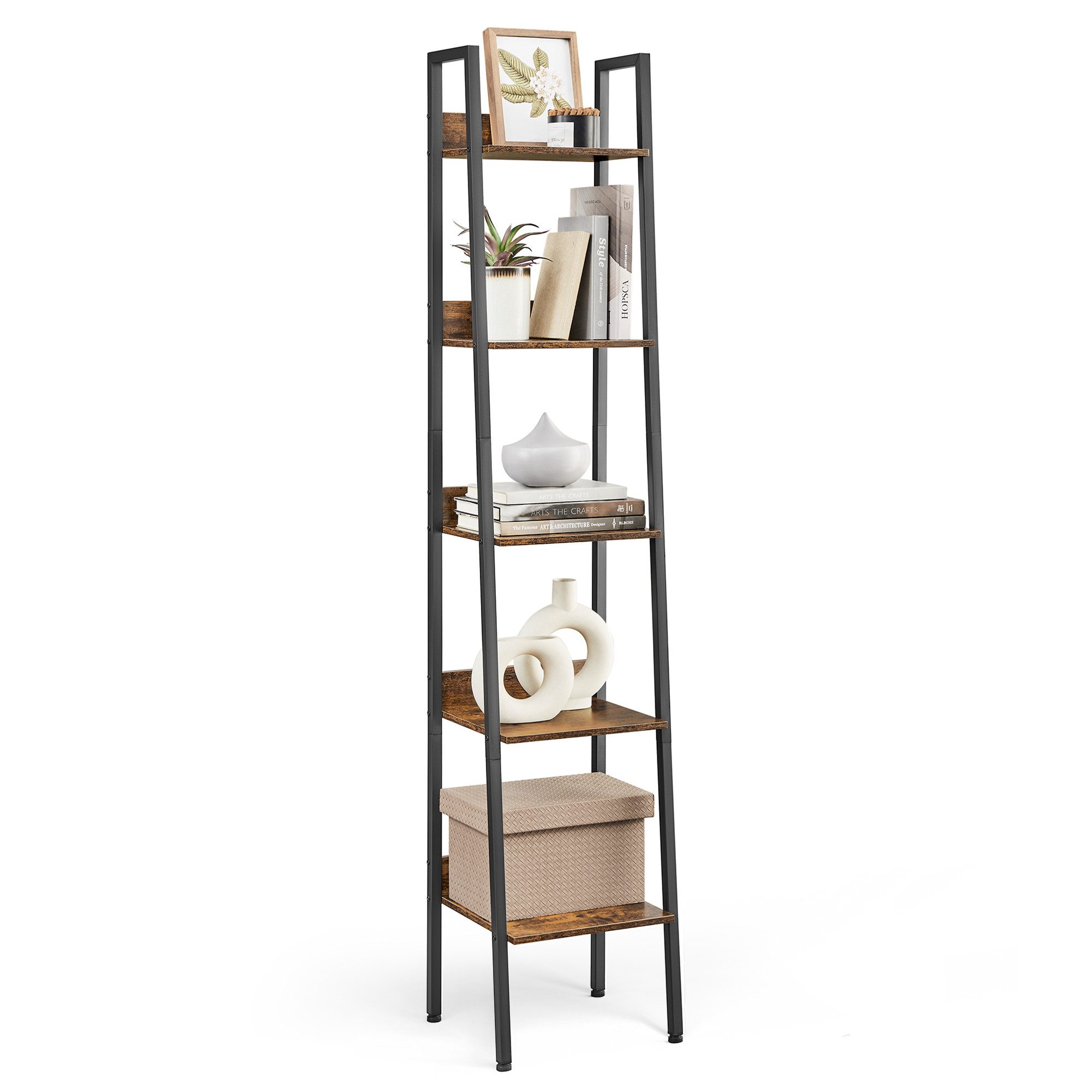 VASAGLE Standregal, Bücherregal, Leiterregal, 140/170 cm, günstig online kaufen