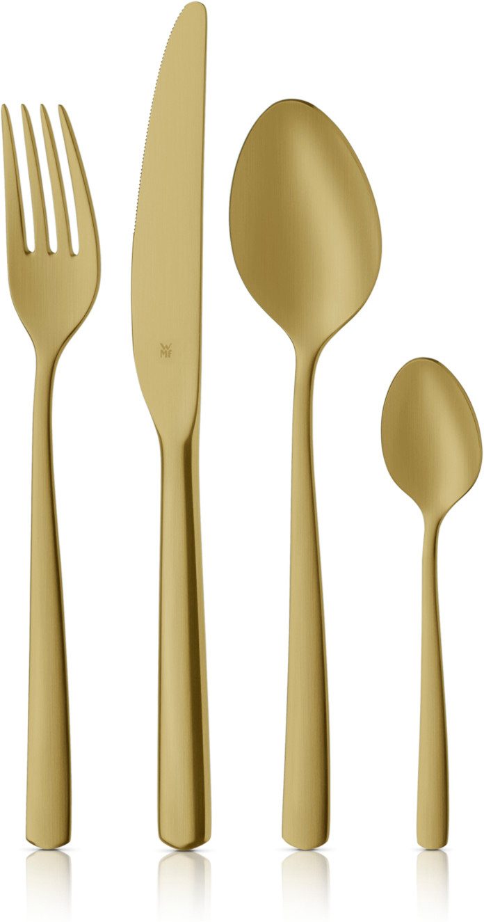 WMF Besteck-Set Boston in edler Optik, ergonomische Haptik, Messer mit Wellenschliff (24-tlg), 6 Personen, Cromargan® Edelstahl Rostfrei 18/10, optimale Schärfe, rostfrei, edel, hochwertiger Besteckkasten