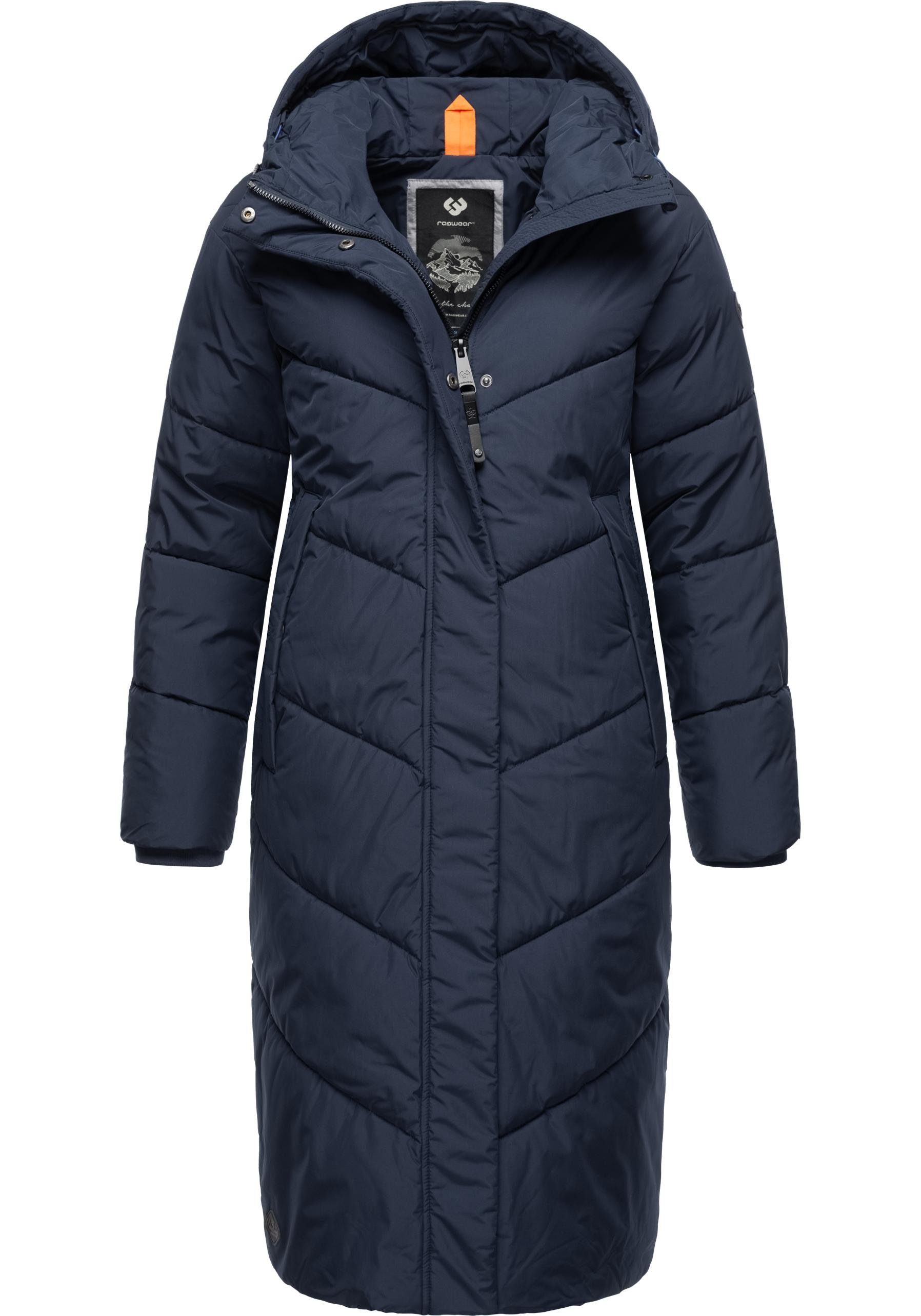 Ragwear Wintermantel Suminka Wasserdichter Damen Winter Steppmantel navy