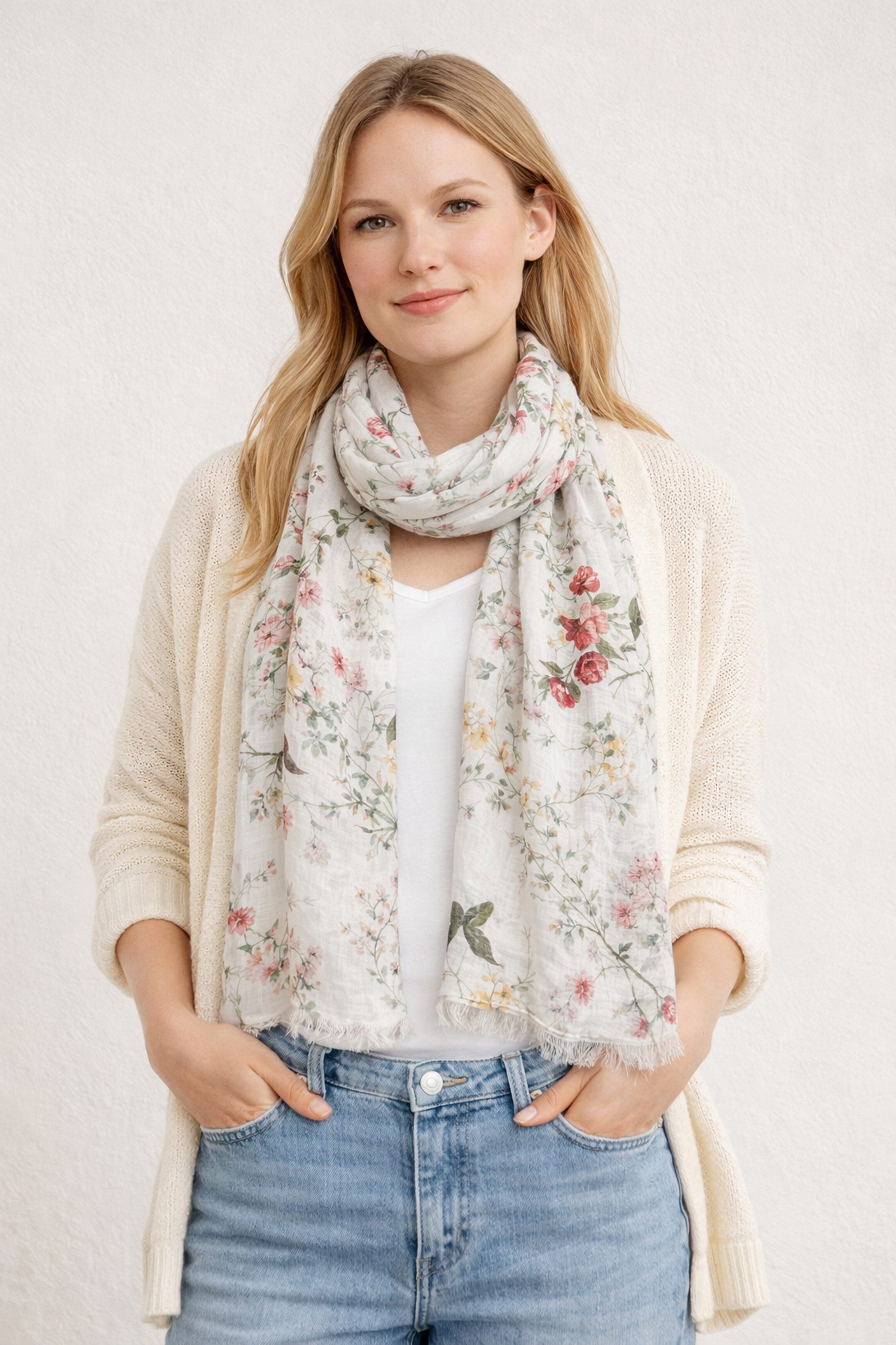 COLLEZIONE ALESSANDRO Modeschal Flora, (1-St), aus super-soft Viskose, mit Blumen Motiv