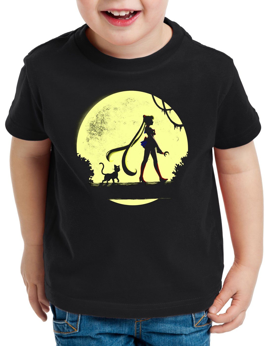 style3 Print-Shirt Kinder T-Shirt Sailor Mondschein mondstein moon luna mars planet anime
