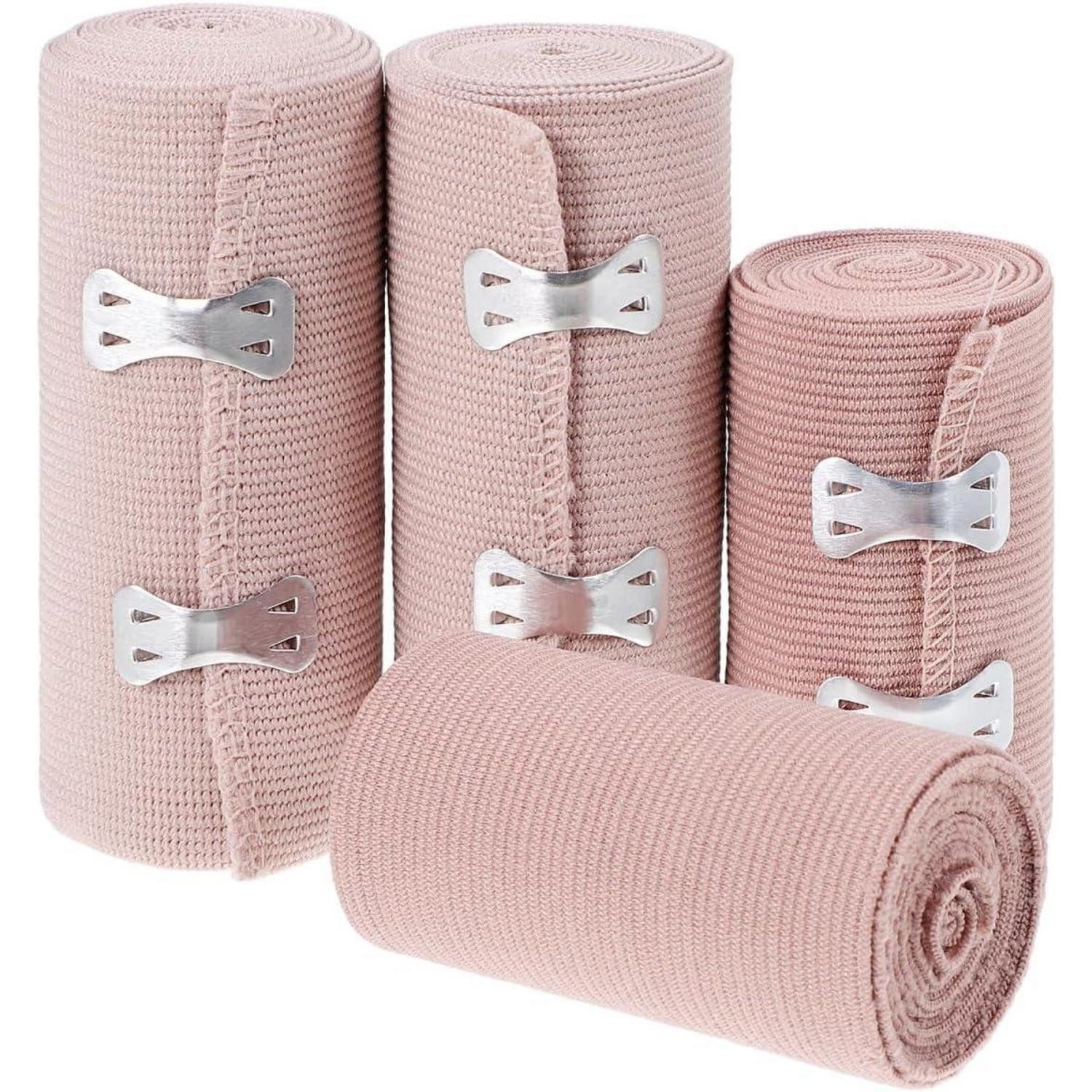 LuxusKollektion Bandage Elastischer medizinischer Verband Kompressionsrolle extra Metallclips