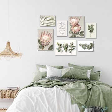 Novart Wandbild Blätter Pflanzen KOMPLETT AUFHÄNGFERTIG Grün Wohnzimmer Schlafzimmer