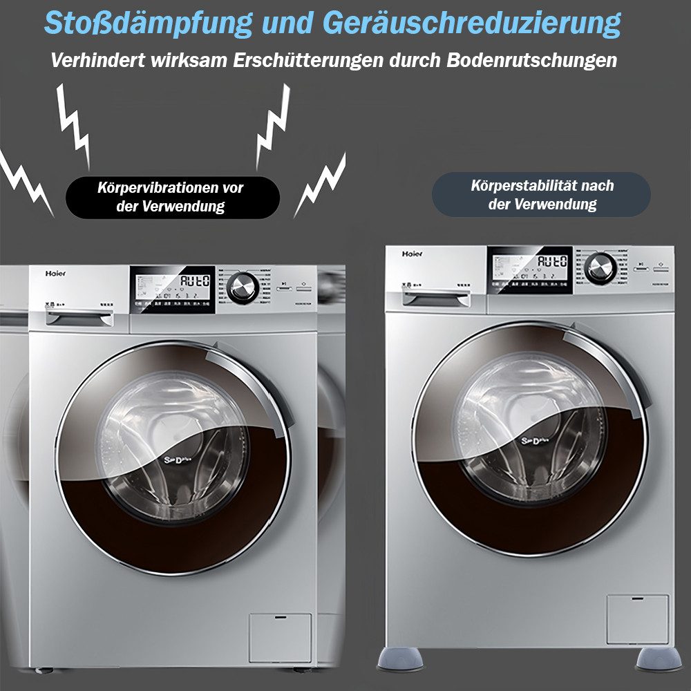 TUWENA Vibrationsdämpfer 4 Stück Anti Vibration Waschmaschine Füße, Universal Antirutschmatte, Vibration Dämpfer Pads für Waschmaschine/Trockner/Möbel