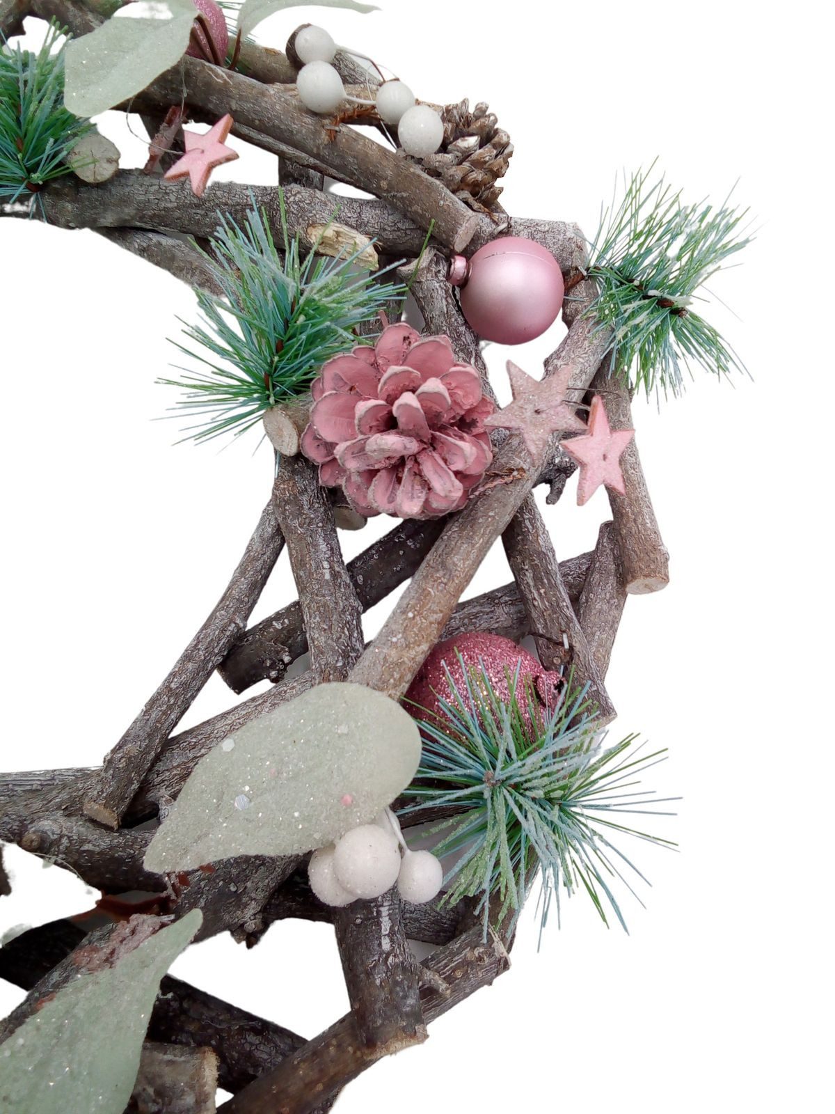 BURI Adventskranz Weihnachts-Dekokranz 34cm dekoriert Dekokranz Weihnachtsdeko Wanddeko