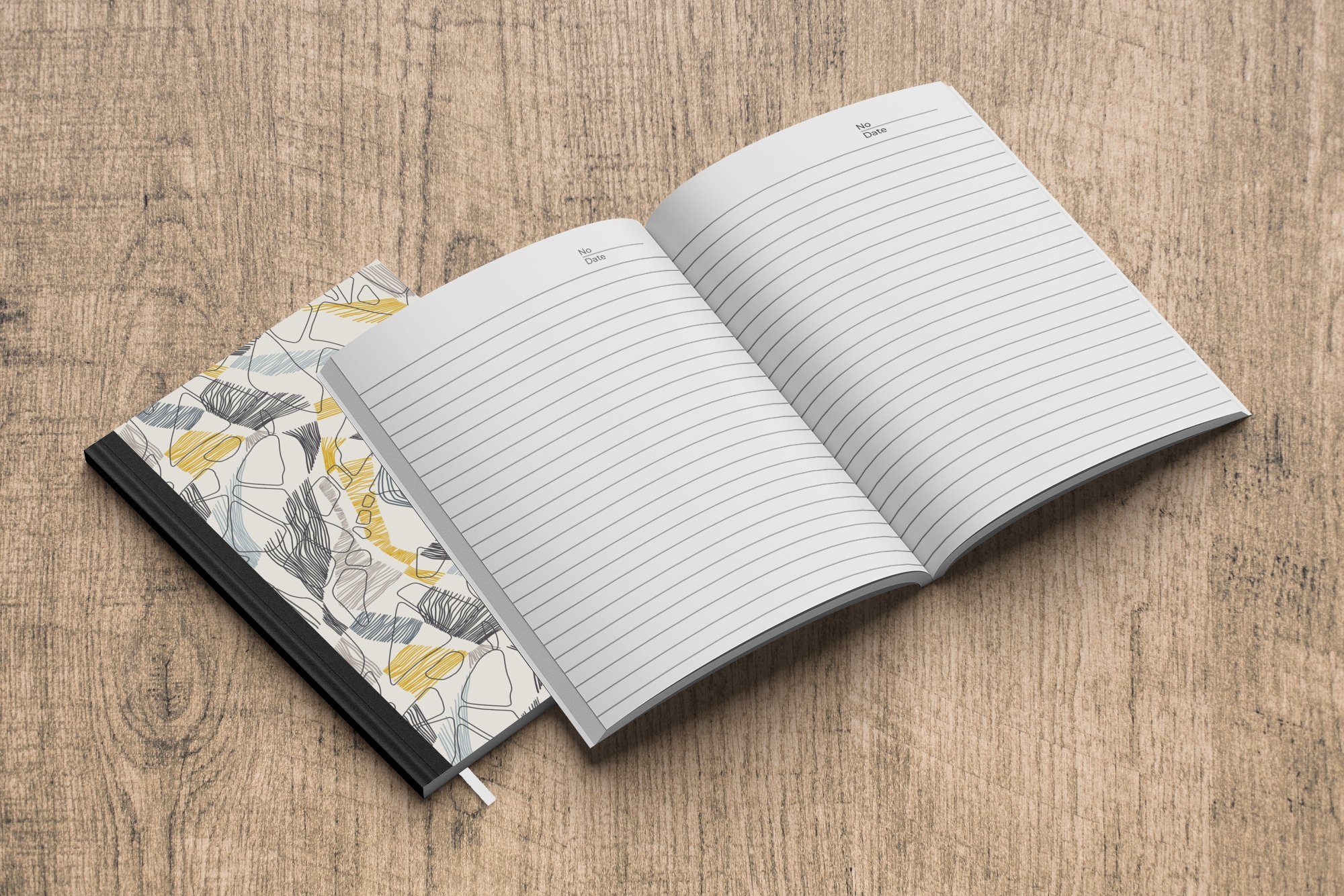 MuchoWow Notizbuch Linienkunst - 98 Journal, A5, - Gold, - Muster Tagebuch, Haushaltsbuch Dschungel Seiten, Merkzettel, Notizheft