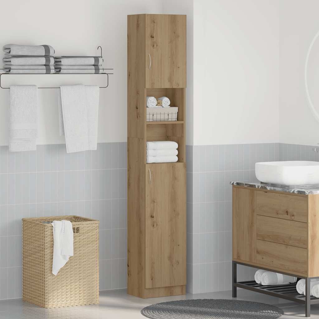 vidaXL Badezimmer-Set Badschrank Artisan-Eiche 32x25,5x190 cm günstig online kaufen