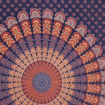 Wandteppich Tagesdecke Wandbehang Mandala Deko Tuch Peacock Pfau XL ca 200x230cm, KUNST UND MAGIE