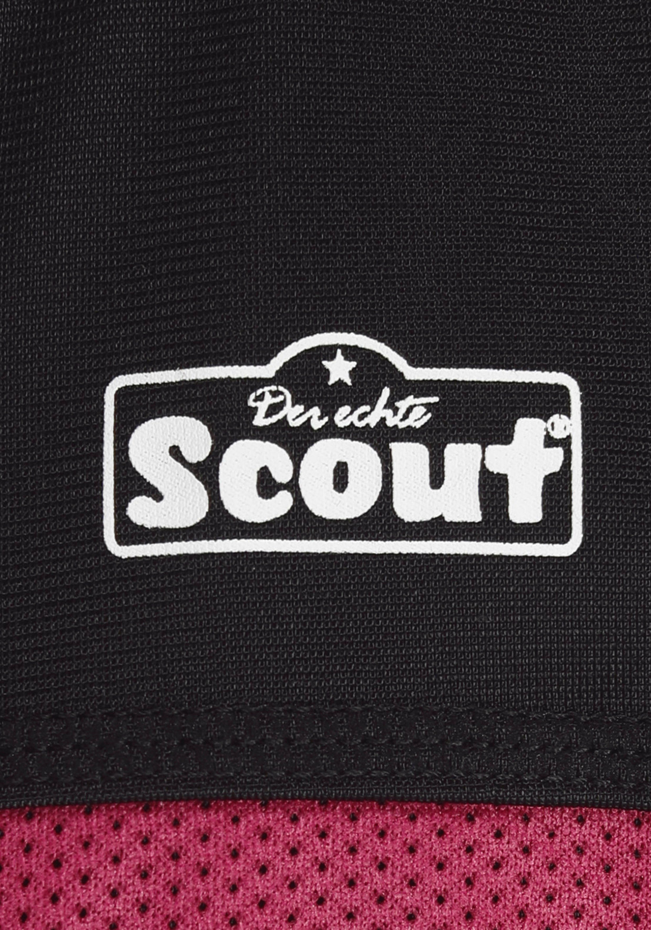 Scout Trainingsanzug schwarz-pink (Set, mit 2-tlg), Kontrasteinsätzen