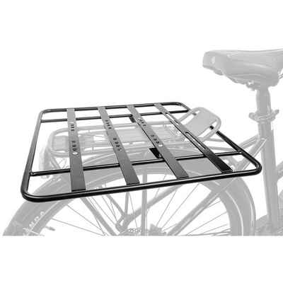 M-Wave Fahrrad-Gepäckträger Fahrrad Gepäckträgerplatte Vergrößerung 40 x40 Racky Baseplate schwarz