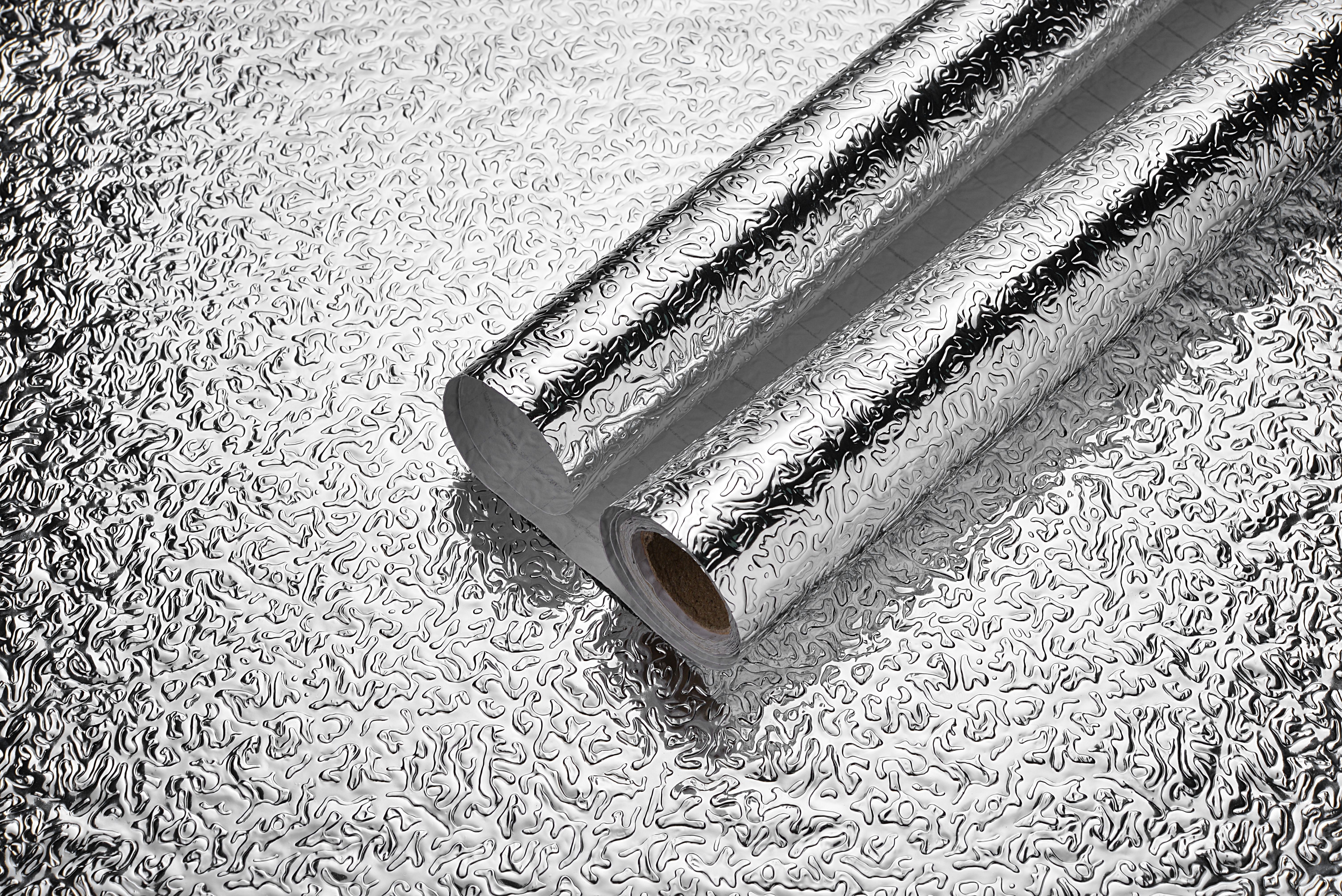 Visario Küchenrückwand Küchenfolie Rückwandfolie Küchenrückwand Klebefolie 60 cm x 5 m, Rückseite Aluminium beschichtet