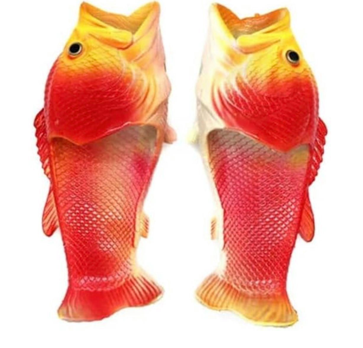 MST Fisch Sandalen, Schlappen, Strandschuhe, Geschenk für Angler Hausschuh