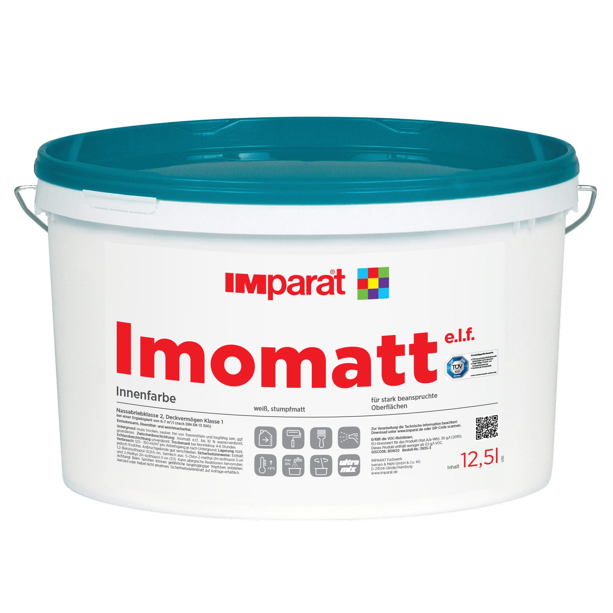 IMparat Farbwerk Iversen & Mähl GmbH & Co. KG Wand- und Deckenfarbe Imomatt e.l.f. 12,5 l altweiß