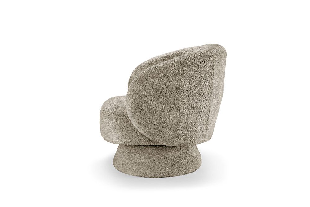 riess-ambiente Drehsessel BOSSA NOVA taupe - Bouclé, Rundumbezug, 360° drehbar, fertig montiert (Einzelartikel, 1-St), Retro Sitz im Scandinavian Design - ideal – Bild 5 von 5