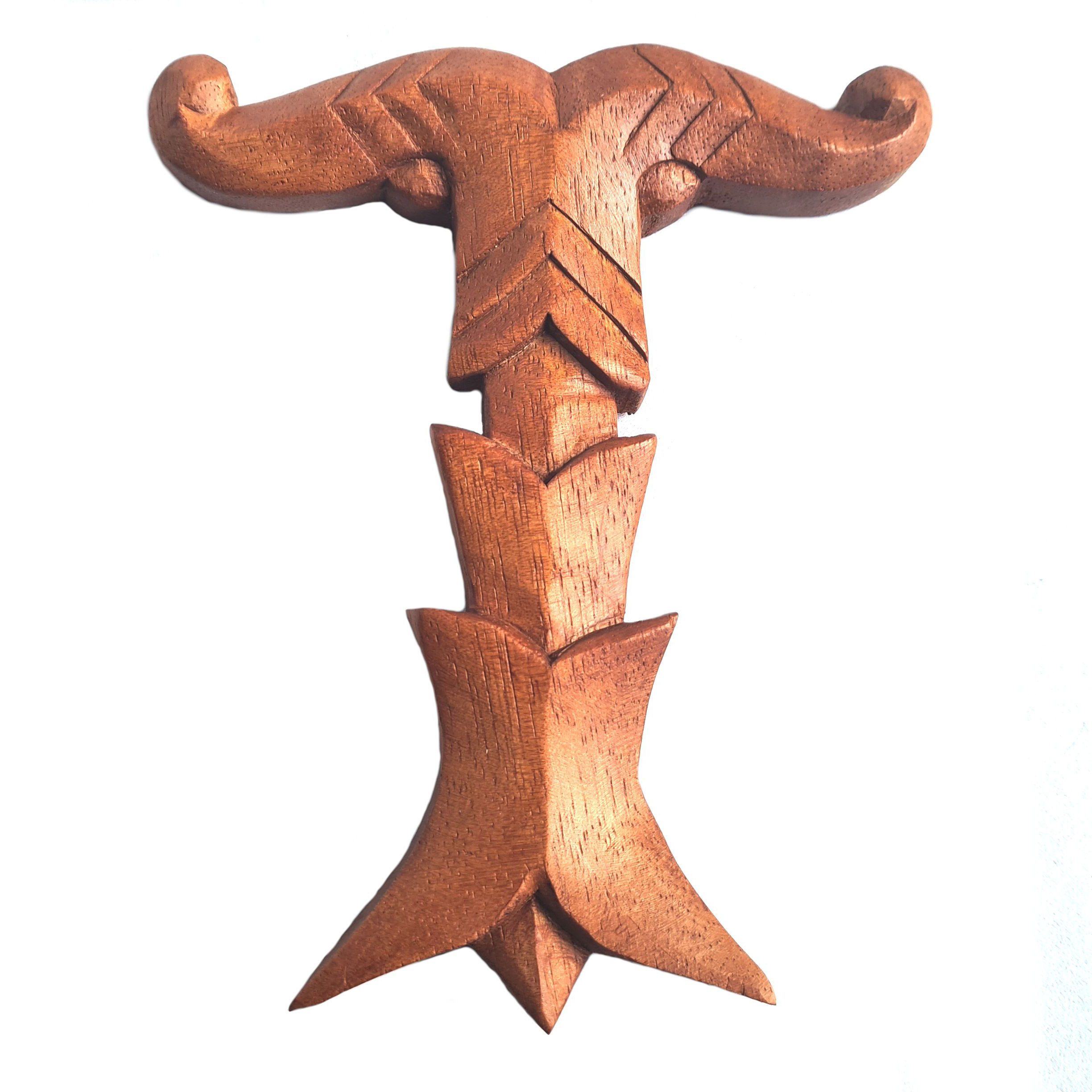 HOPLO Wanddekoobjekt Wandschmuck Kleine Irminsul Wikinger Viking Holz Handarbeit 17 cm × 14