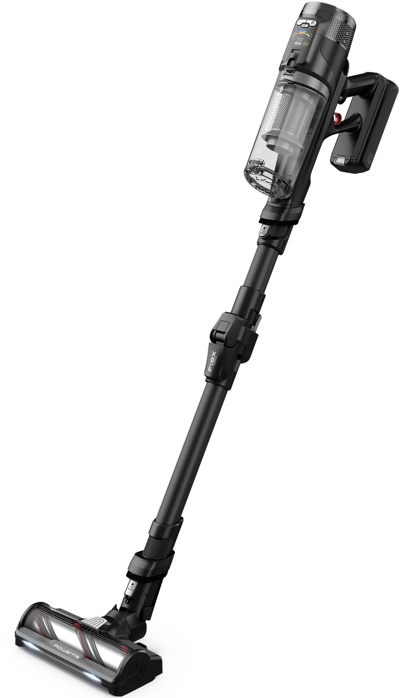 Rowenta Akku-Hand-und Stielstaubsauger X-Force Flex 12.60 Neo Complete, 60 Minuten Laufzeit, Flex-Gelenk, beutellos, LED-Beleuchtung, hocheffiziente Saugleistung dank 150 Air Watt, RH9L55
