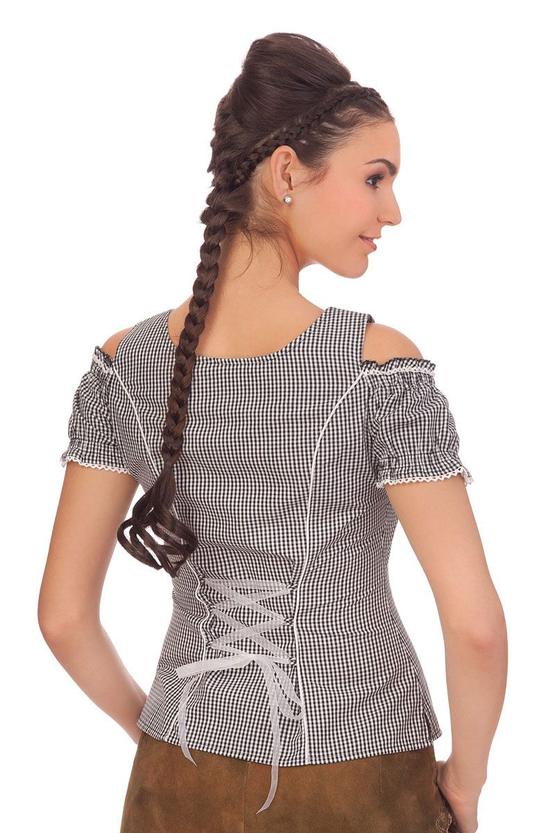 Spieth & Wensky Trachtenbluse Trachtenbluse - AKELEI - blau, schwarz günstig online kaufen