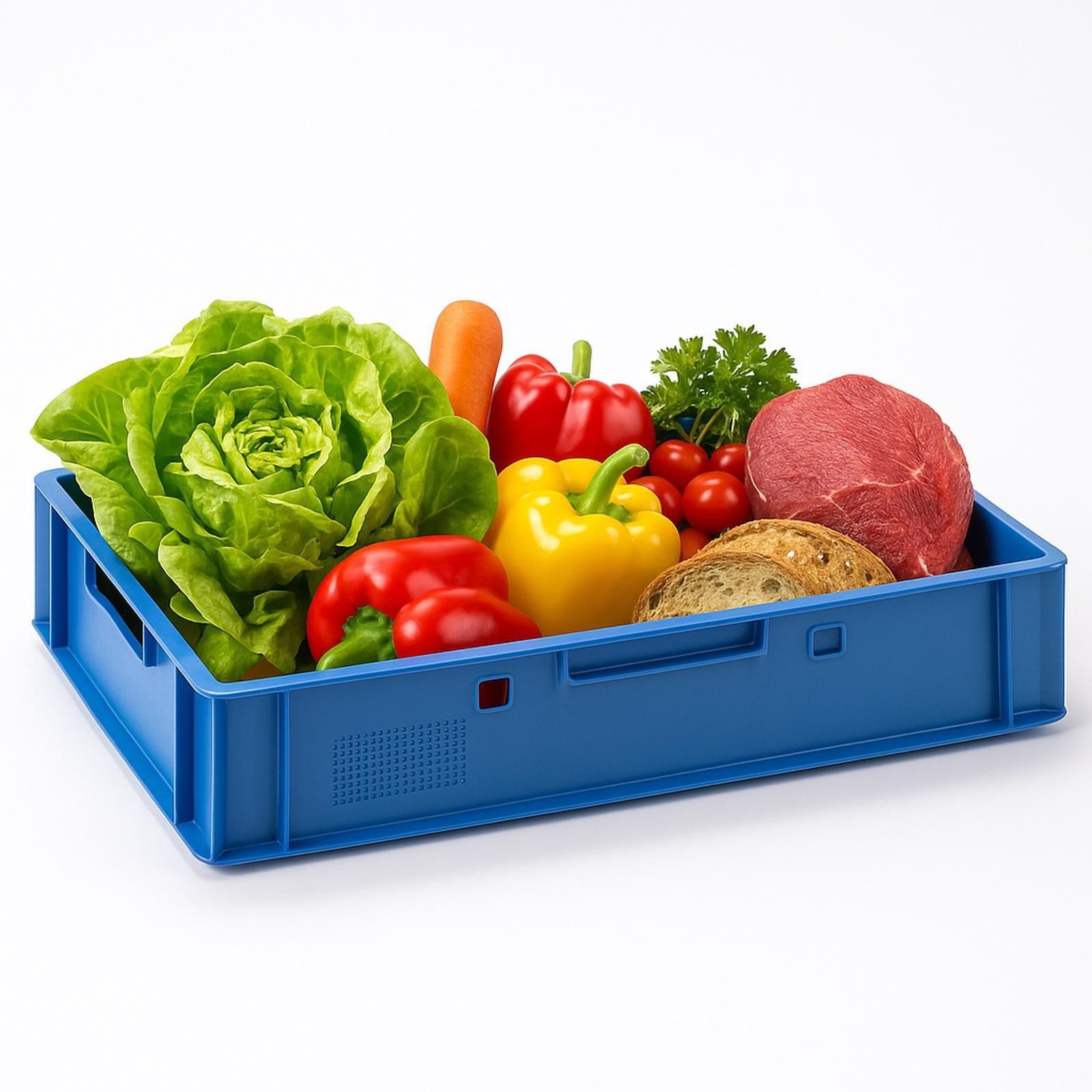 BURI Transportbehälter Fleischerkiste Fleischkiste Eurofleischerkiste E1 Stapelkiste blau, (1-St)