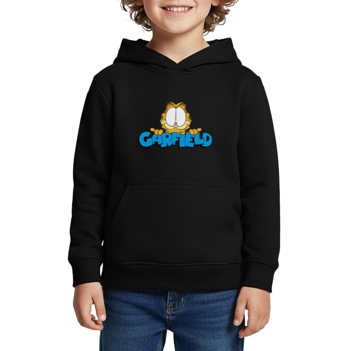 Spreadshirt Hoodie Garfield Gesicht Logo Kinder Premium Hoodie (1-tlg)