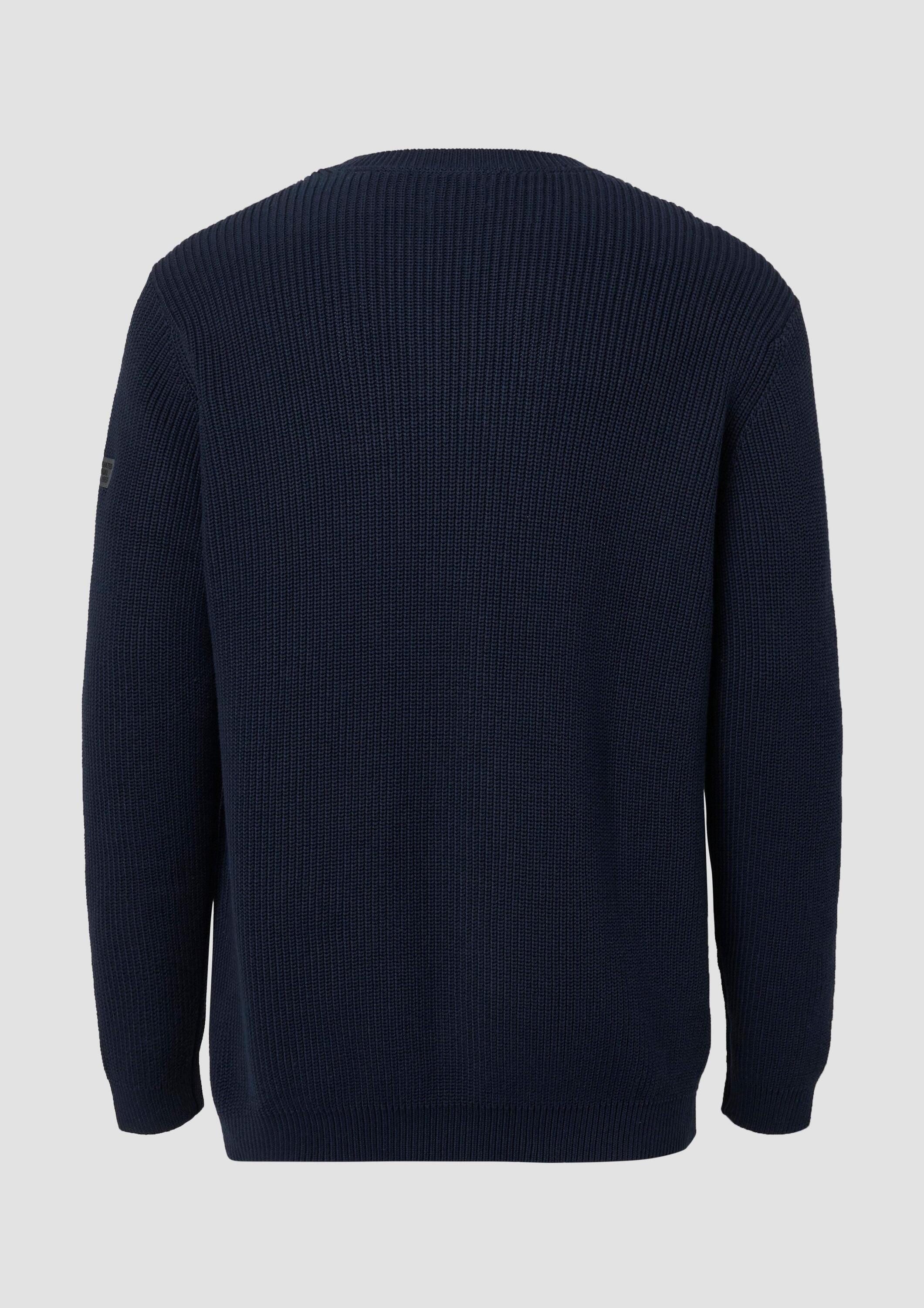 s.Oliver Longpullover Strickpullover Strukturierter Baumwoll-Pullover mit L günstig online kaufen