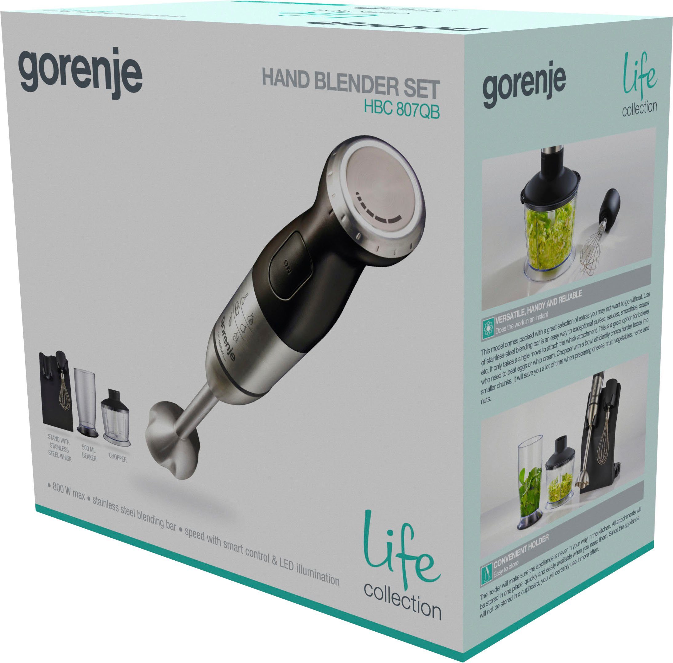 GORENJE Stabmixer HBC 807 QB, 800 W, 800 Watt Leistung