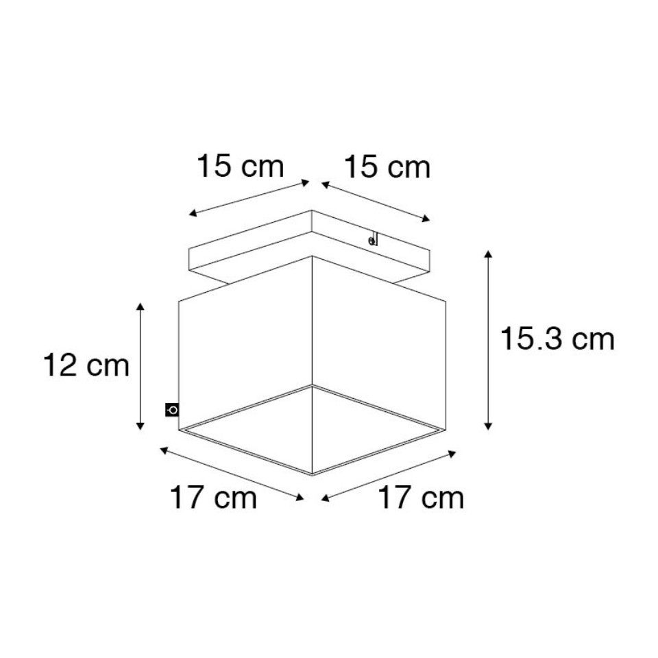Qazqa Deckenleuchte Vt, LED wechselbar, E27, Schwarz, Modern, Textil, 1-flammig