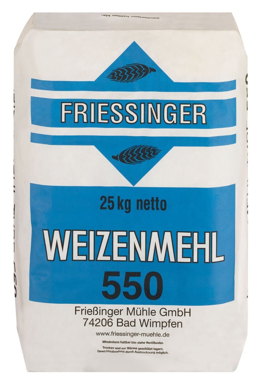 Bielmeier Mehl Weizenmehl T550 25kg Friessinger, 1 x 25000 g, Das Getreide stammt von Landwirten aus der Region (B211009-25)