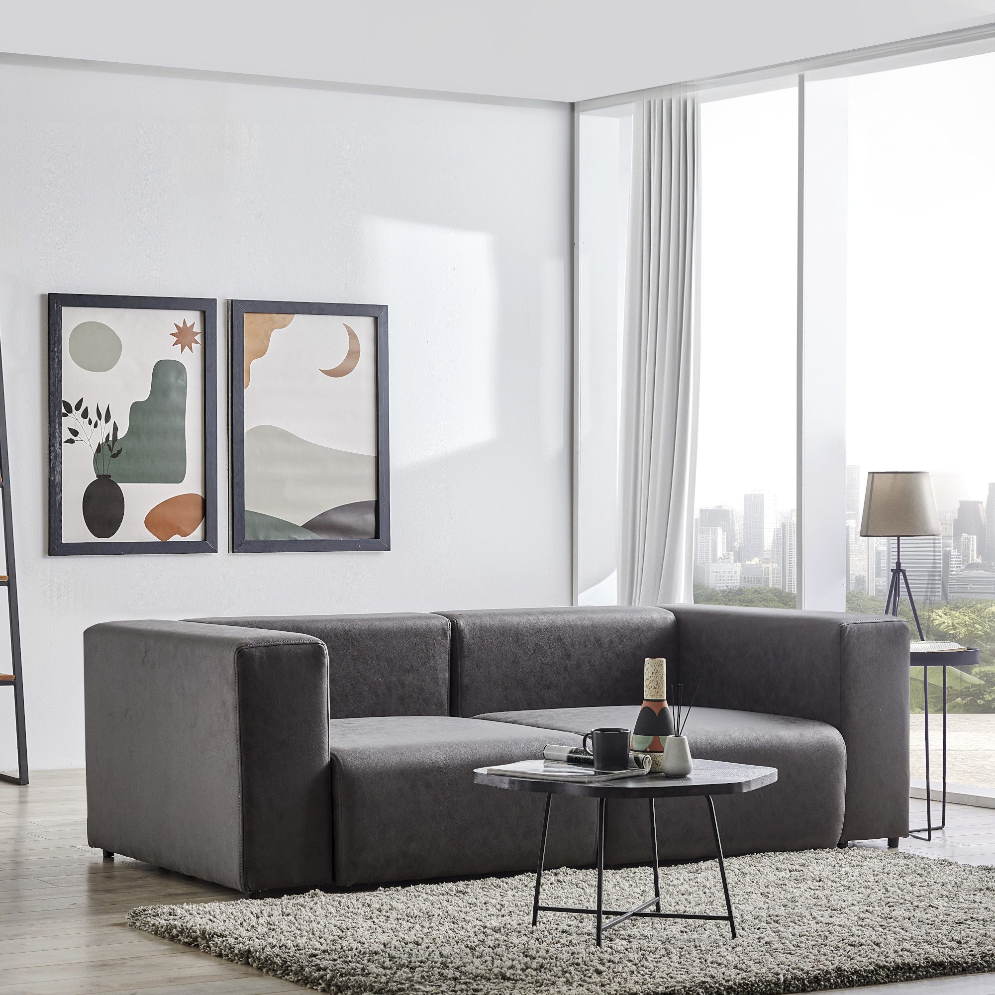 en.casa Sofa, 2 Teile, »Suldal« 2-Sitzer günstig online kaufen