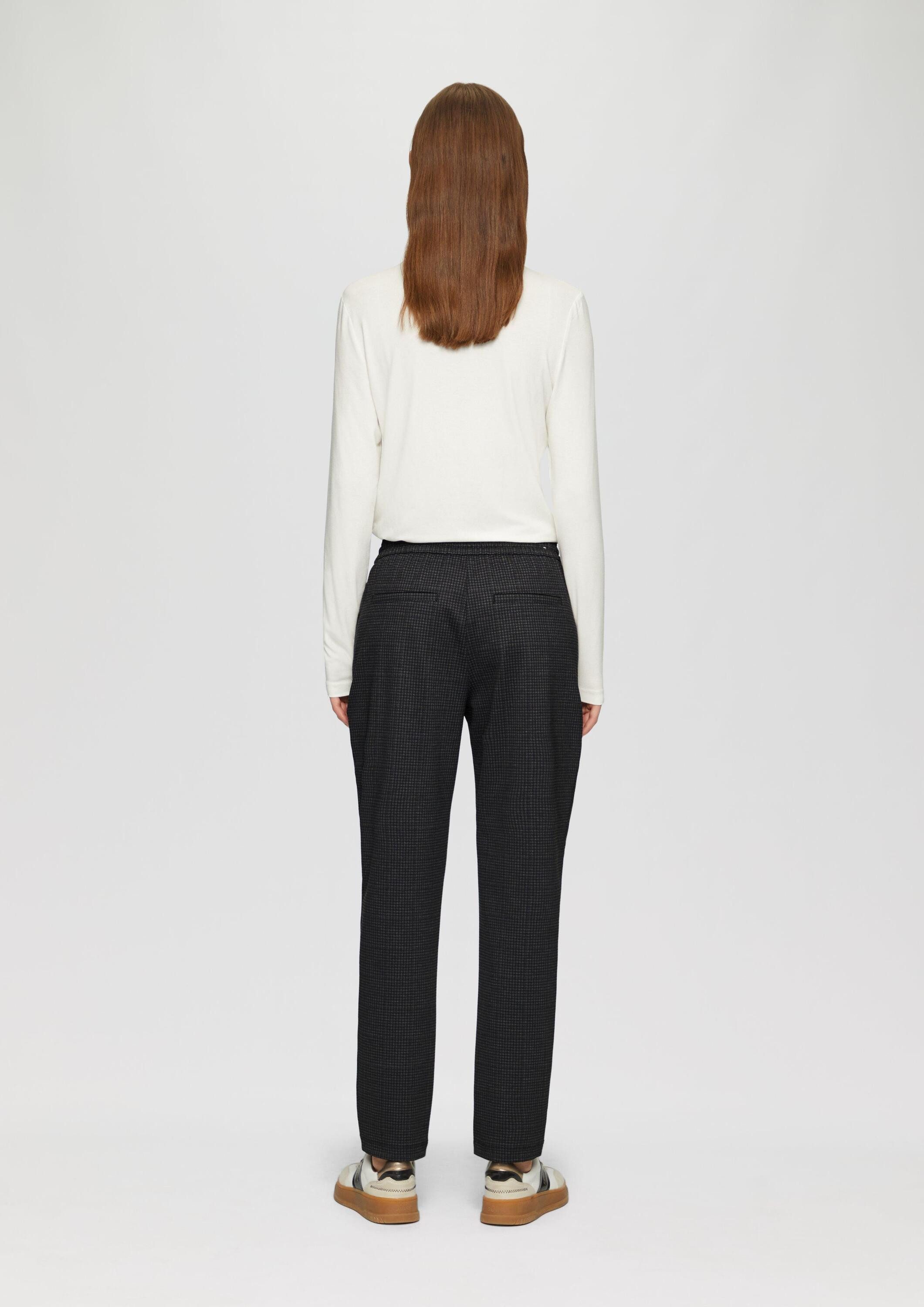 s.Oliver Chinos Hose Relaxed: Jogpant in Karo-Optik