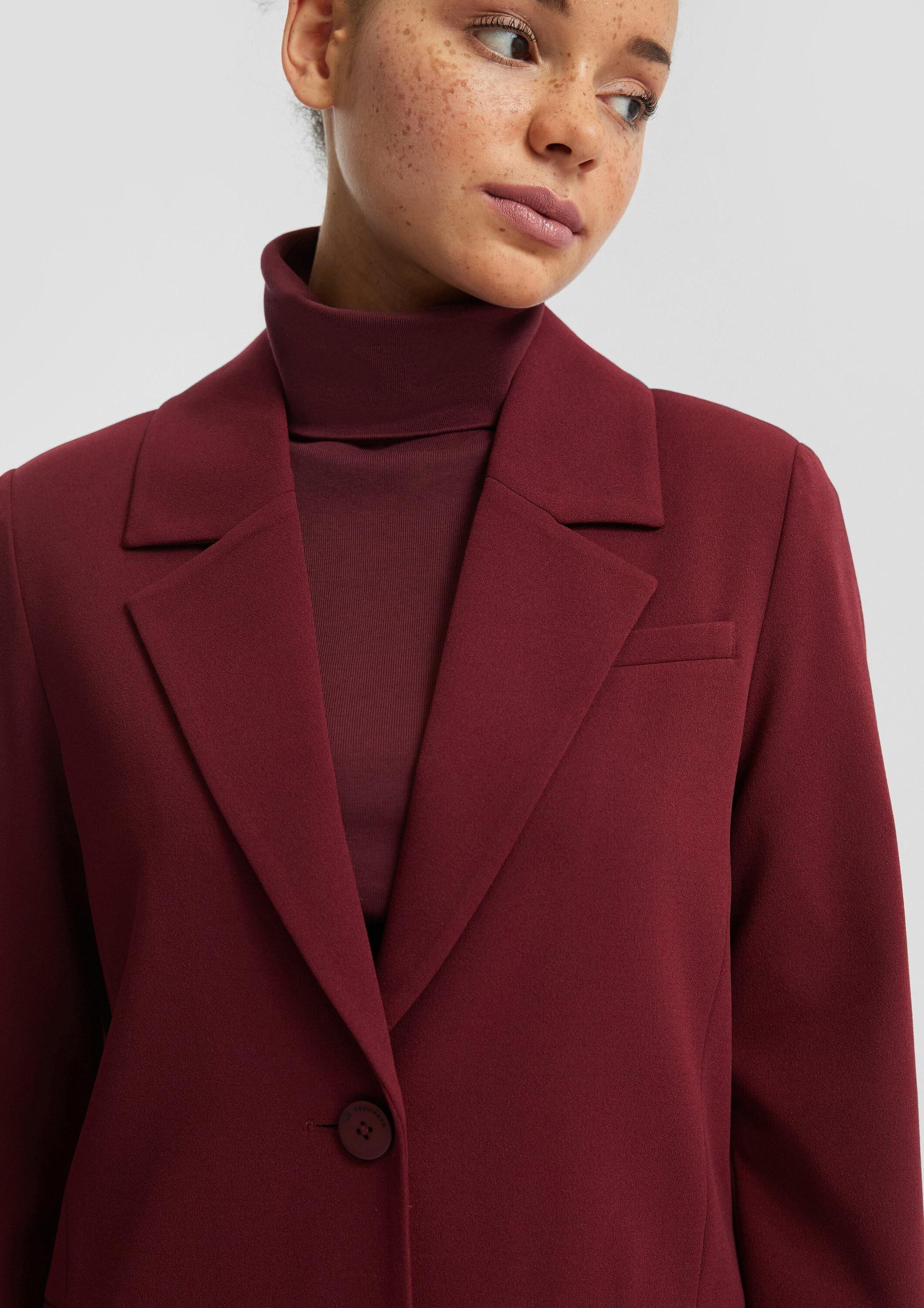 QS Jackenblazer Indoor-Blazer Blazer mit Reverskragen aus Interlockjersey