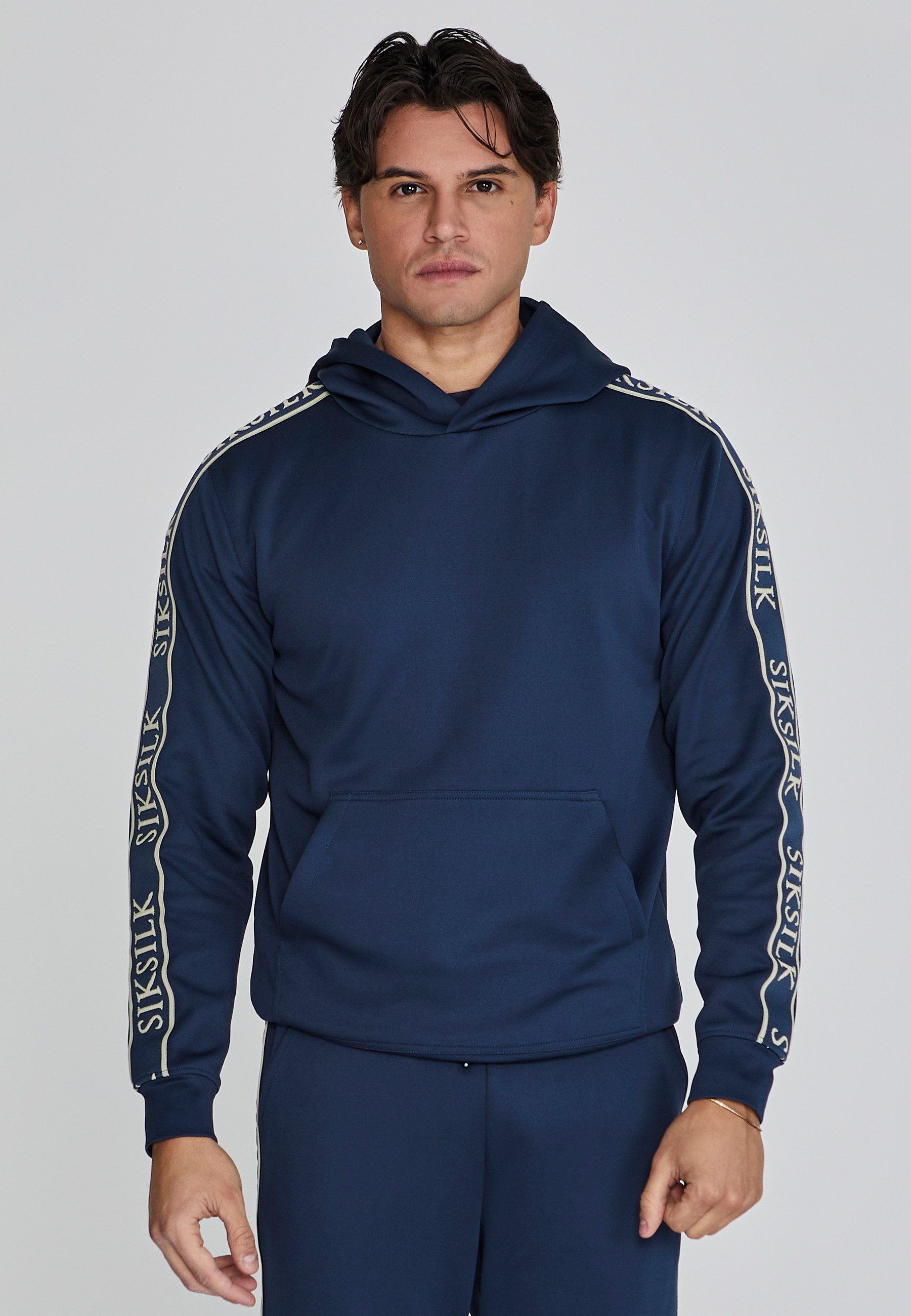 Siksilk Hoodie SikSilk Herren Marineblauer Kapuzenpullover günstig online kaufen