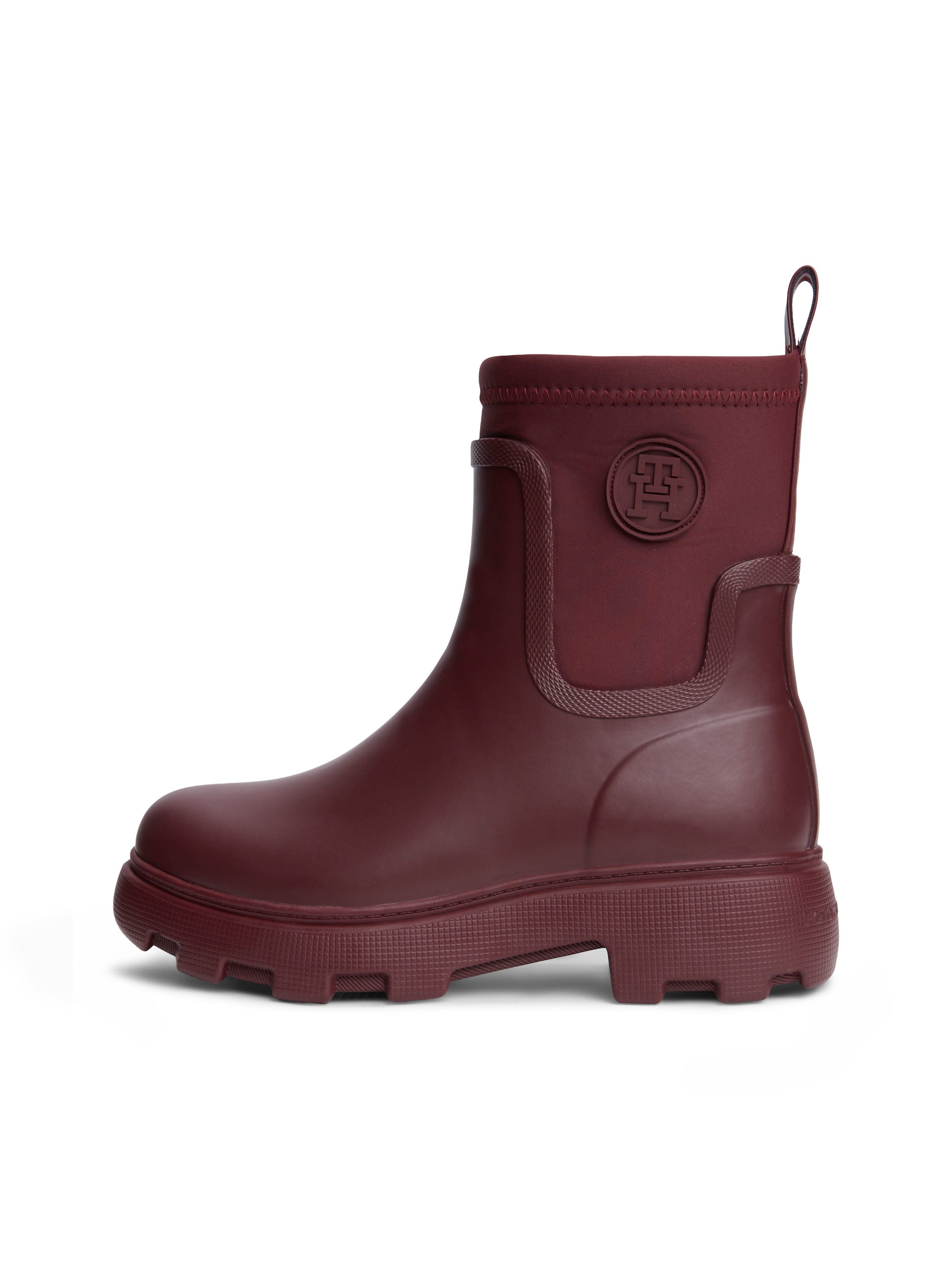 Tommy Hilfiger TH STAMP WARM ANKLE RAIN BOOT Gummistiefelette Blockabsatz, Regenboots mit TH-Logoemblem – Bild 5 von 5