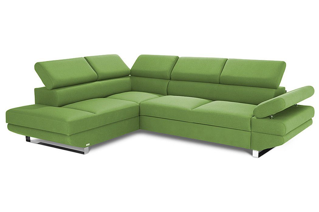 Design Sofa Polster Couch Couch Ecksofa, Grün L-Form Wohnlandschaft Textil Ecksofa JVmoebel