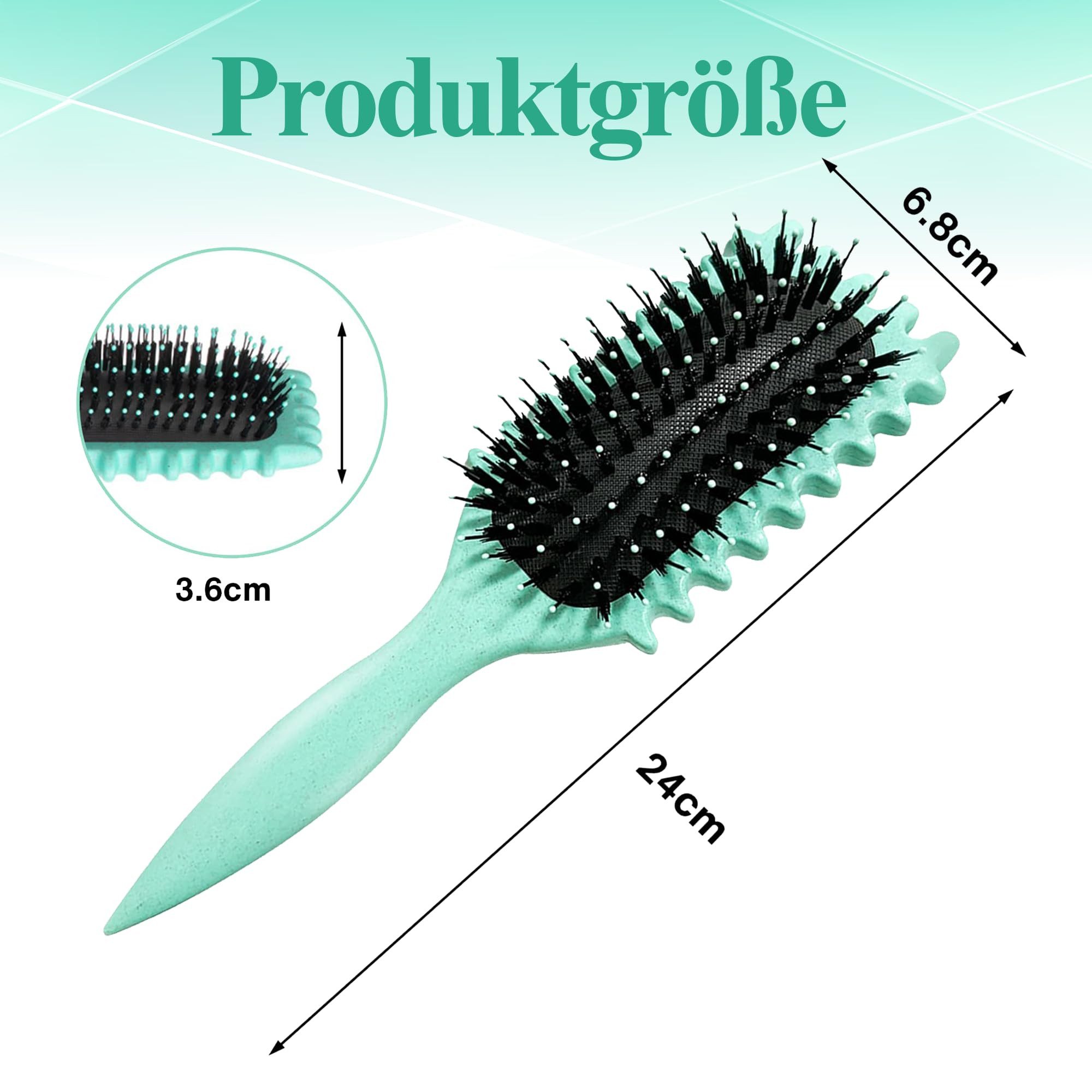 Forrlite Haarbürsten-Set Curl Hair Brush, Lockenbürste,Curl Define Styling Brush, Curl Define Stylingbürste,Wildschweinborsten Haarbürste,Haarbürste zum Entwirren für Frauen