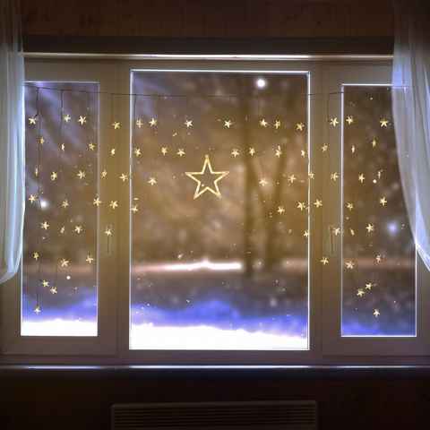 Gravidus LED-Lichtervorhang 90 LED Sternenvorhang Lichterkette Vorhang Fenster Sterne