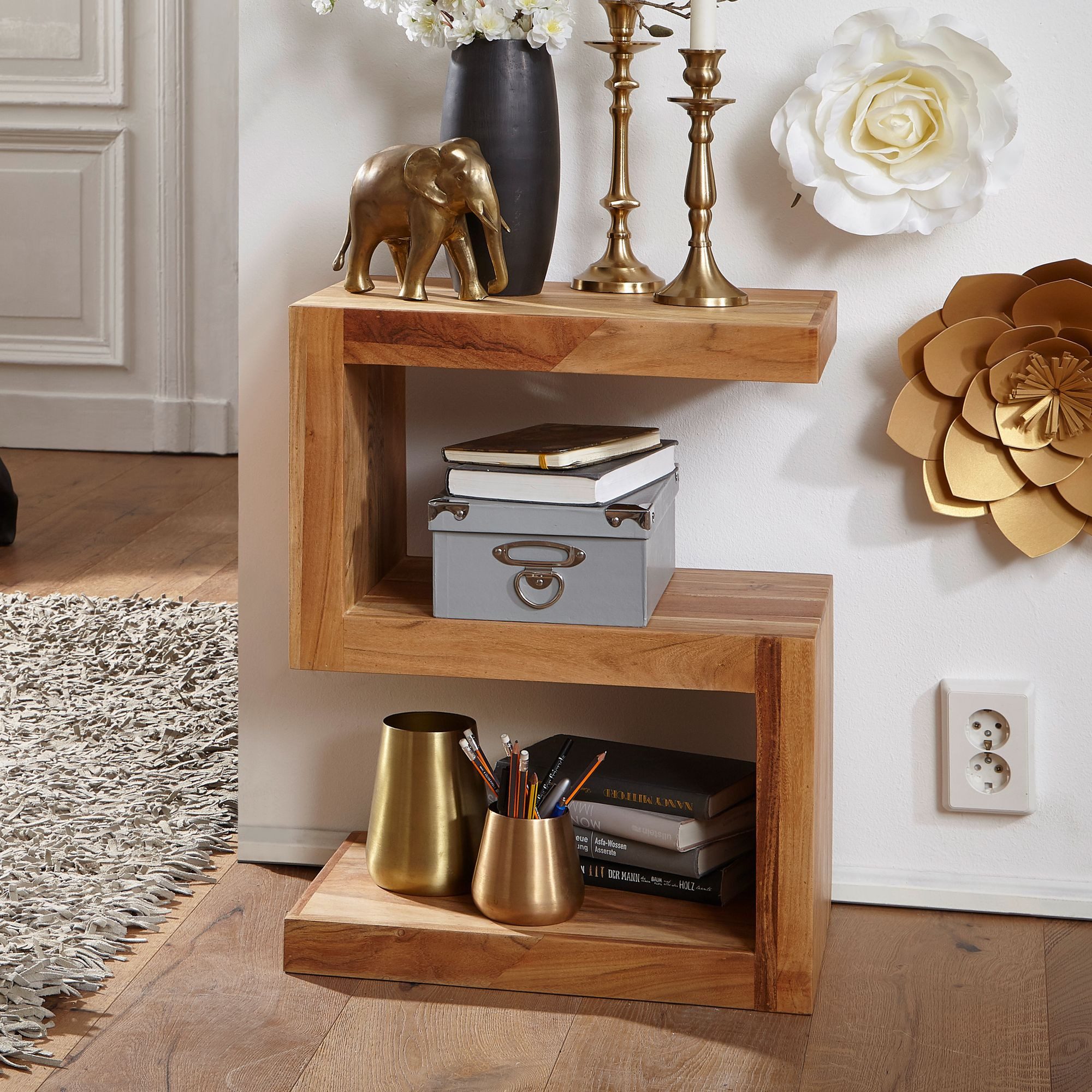 furnicato Beistelltisch MUMBAI Massivholz S Cube 60 cm hoch Wohnzimmer-T (1 günstig online kaufen