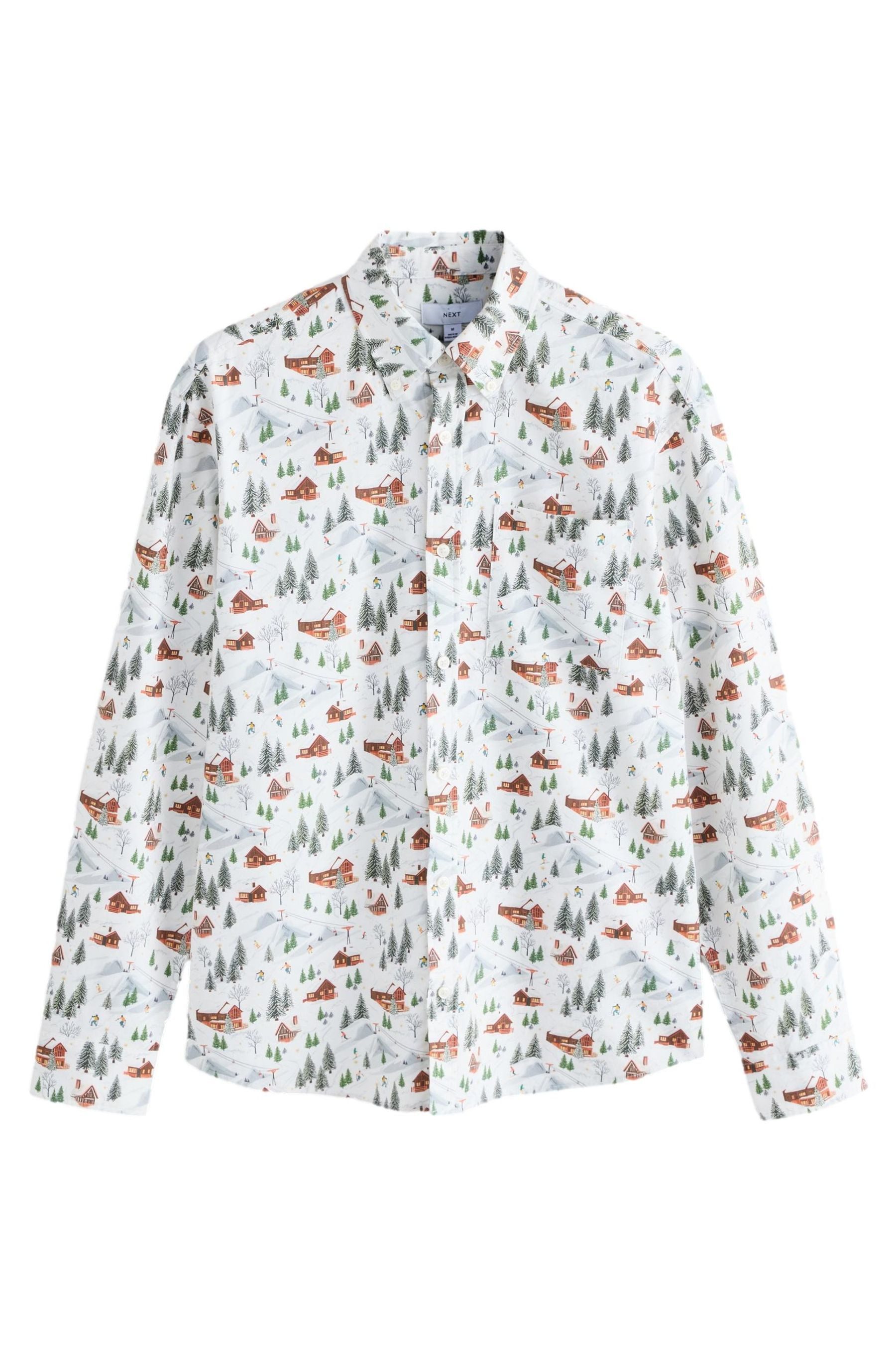 Next Langarmhemd Langärmeliges Hemd mit Weihnachtsmotiv günstig online kaufen