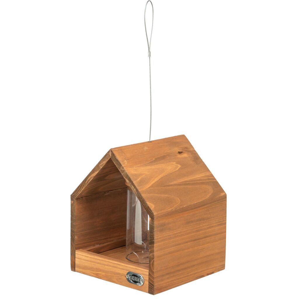 TRIXIE Vogelhaus Vogelfutterhaus zum Aufhängen - braun - 20 × 24 × 20 cm