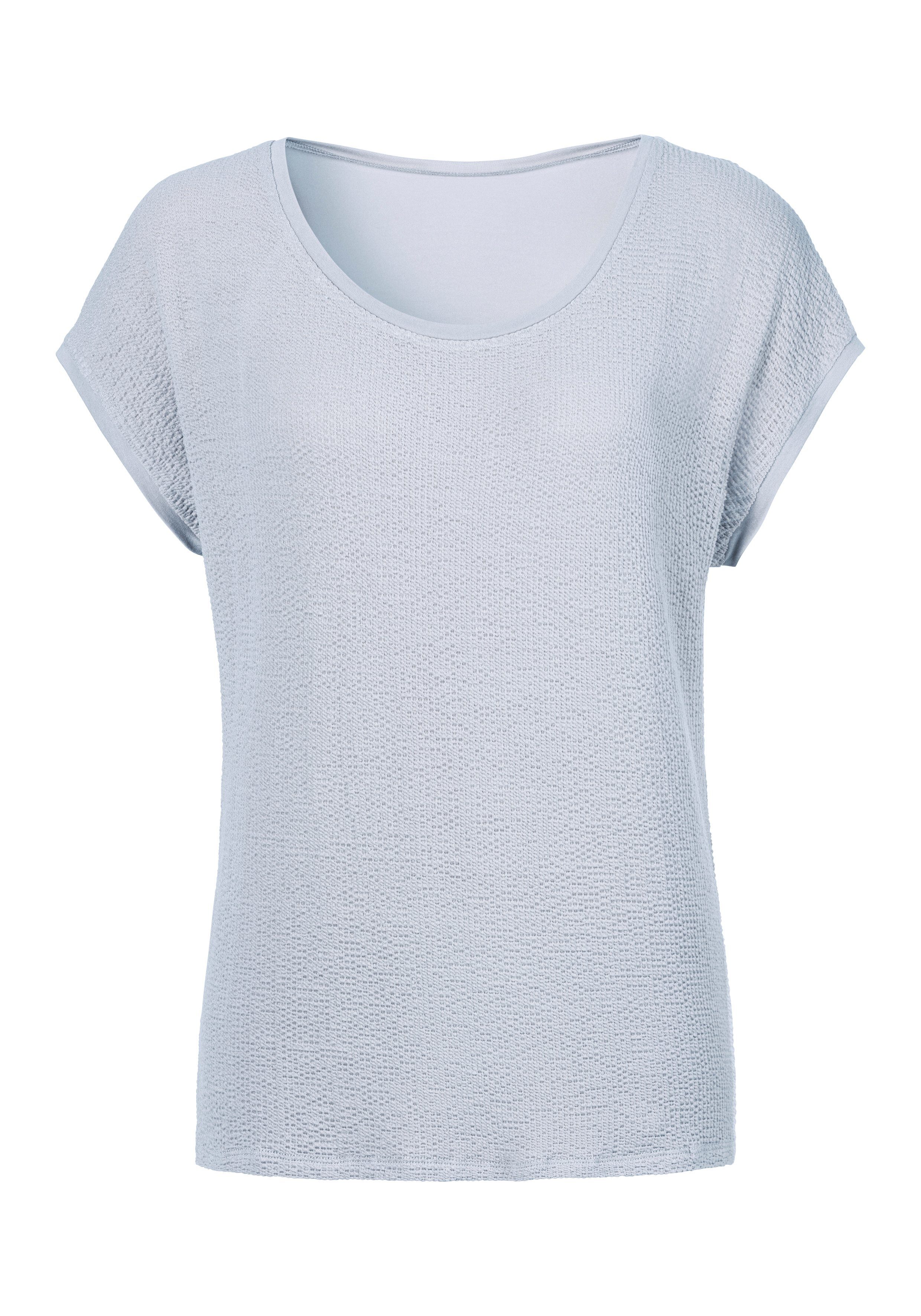 LASCANA T-Shirt aus modischem Materialmix günstig online kaufen