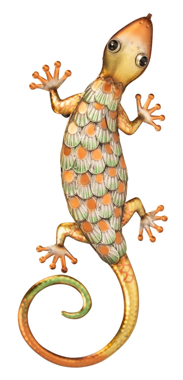 Tierfigur Salamander Metallfigur Wanddekoration 65cm Gecko