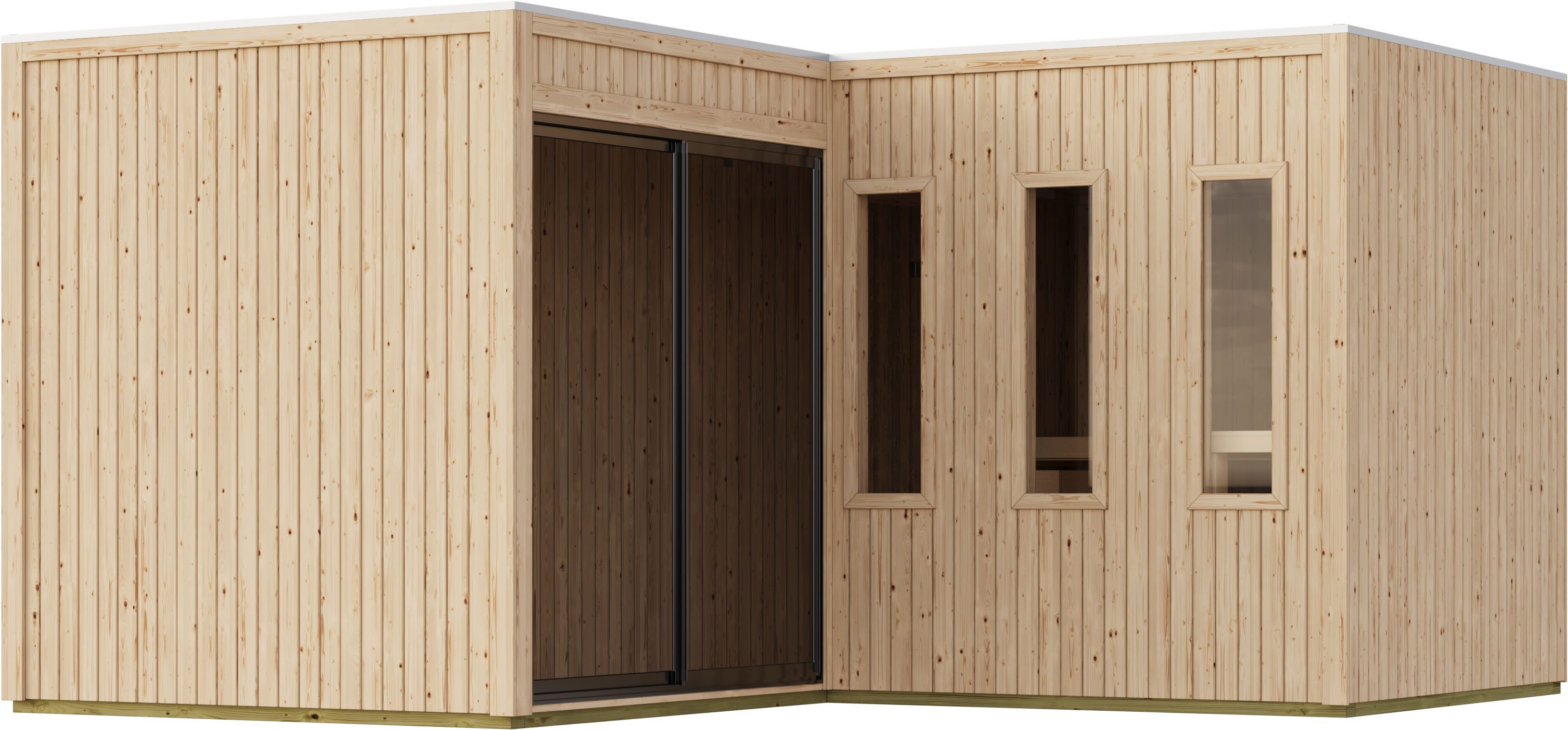Karibu Saunahaus Kolorado, BxTxH: 431,1 x 427,7 x 244 cm, 73 mm, verschiedene Varianten