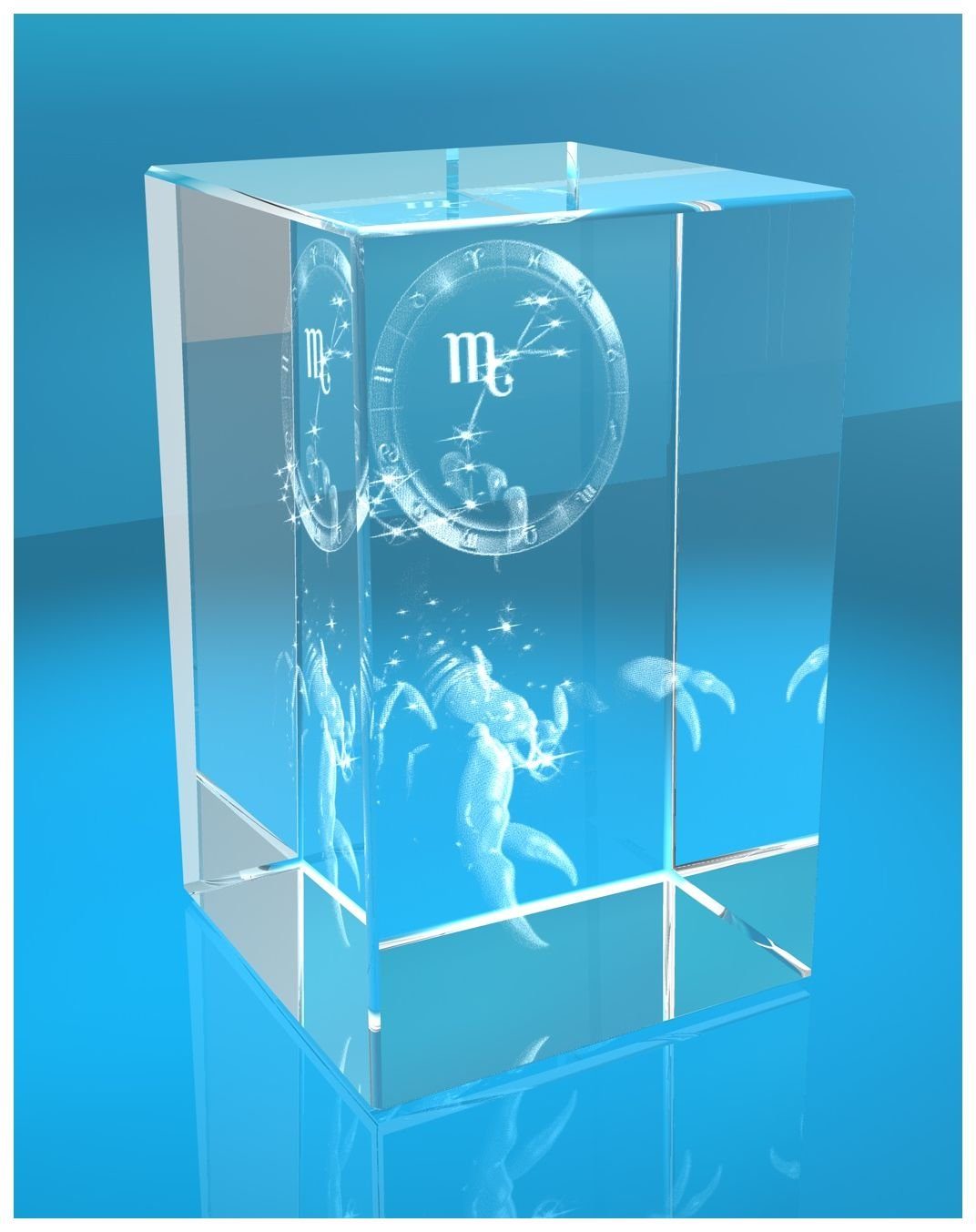 Dekofigur 3D Glasquader I Sternzeichen PRO I Motiv: Skorpion, Hochwertige G günstig online kaufen