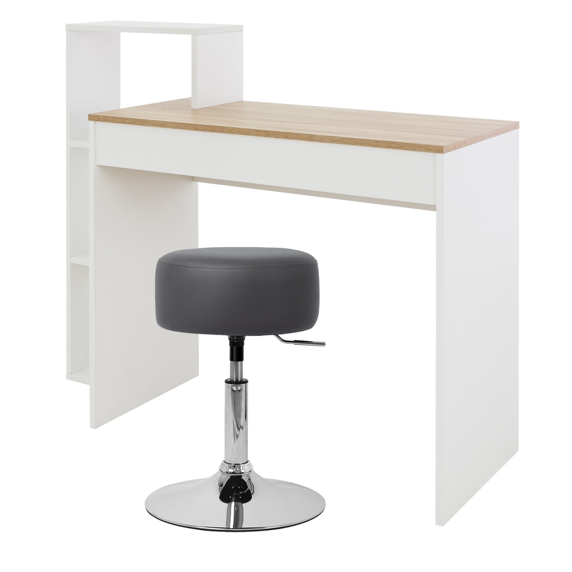 ML-DESIGN Schreibtisch Schreibtisch 110x72x40 cm Weiß/Sonoma-Eiche | Kinderschreibtische