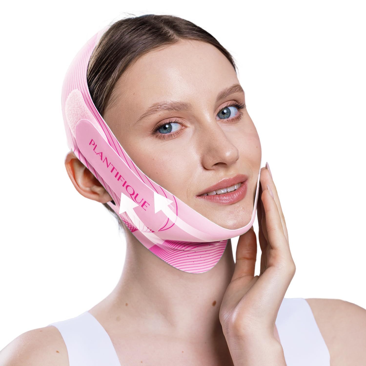 PLANTIFIQUE Gesichtsmaske Kinnmaske Doppelkinn Wiederverwendbar Beauty-Accessoire, V-Line Gesichtsmaske für definierte Gesichtskonturen