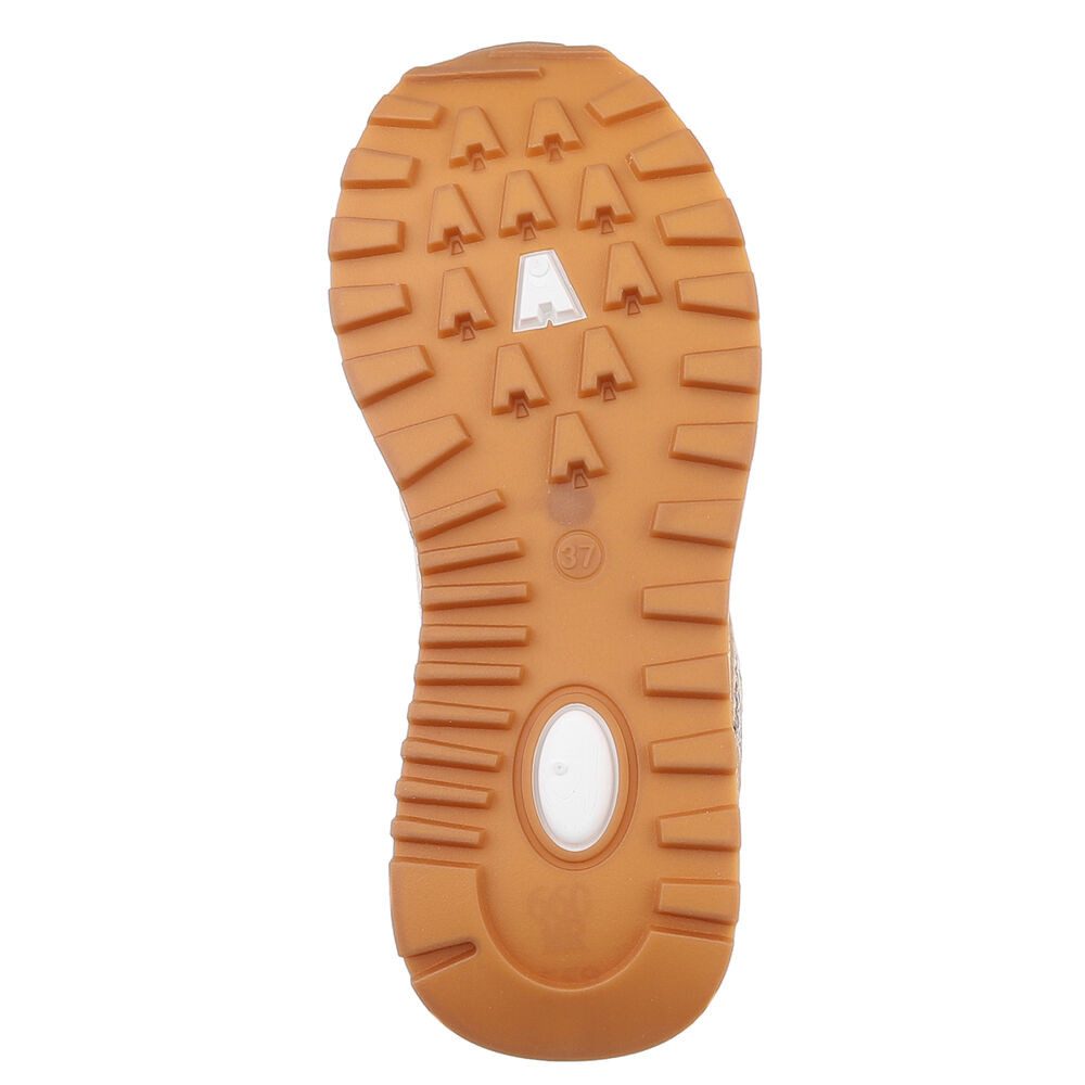 Ital-Design Damen Low-Top Freizeit Sneaker (88930594) Flach Sneakers Low in Beige