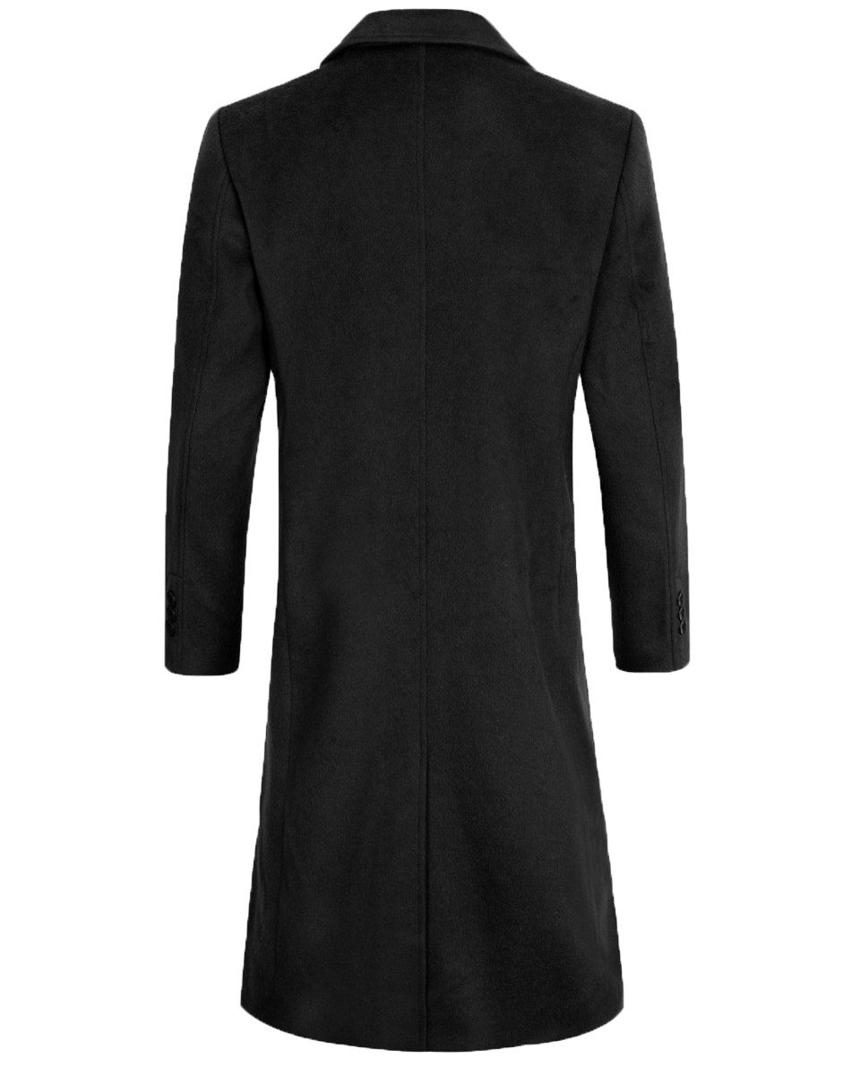 Allthemen Langmantel Herren Knielang Wollmantel Slim Fit Wintermantel